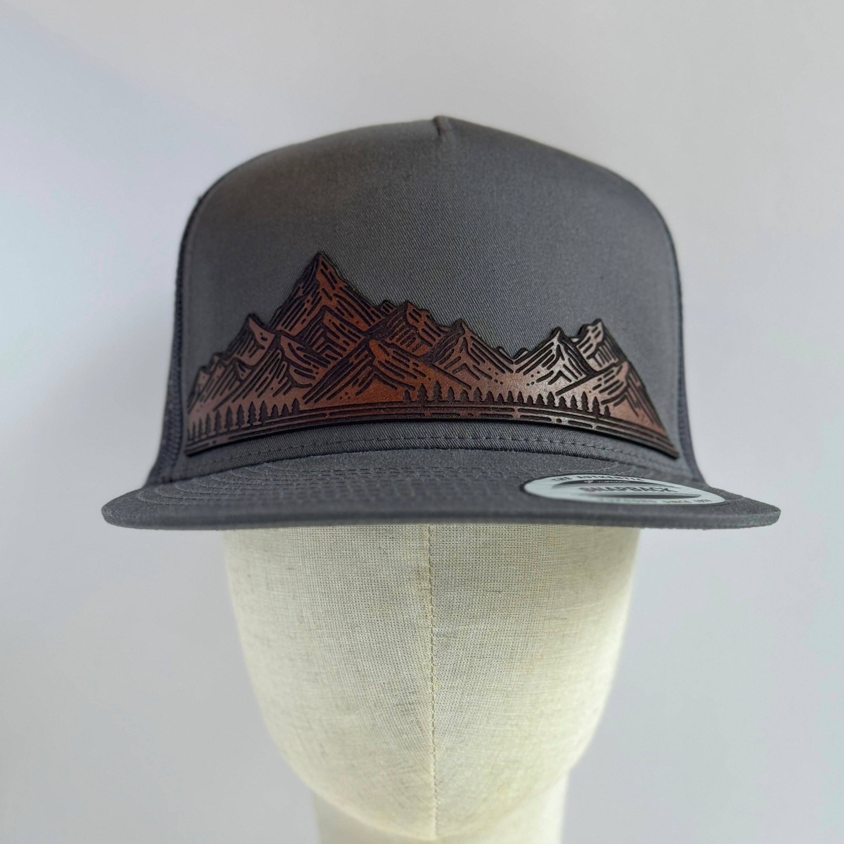 The Lonely Pine Home On The Range | mountain range leather patch hat