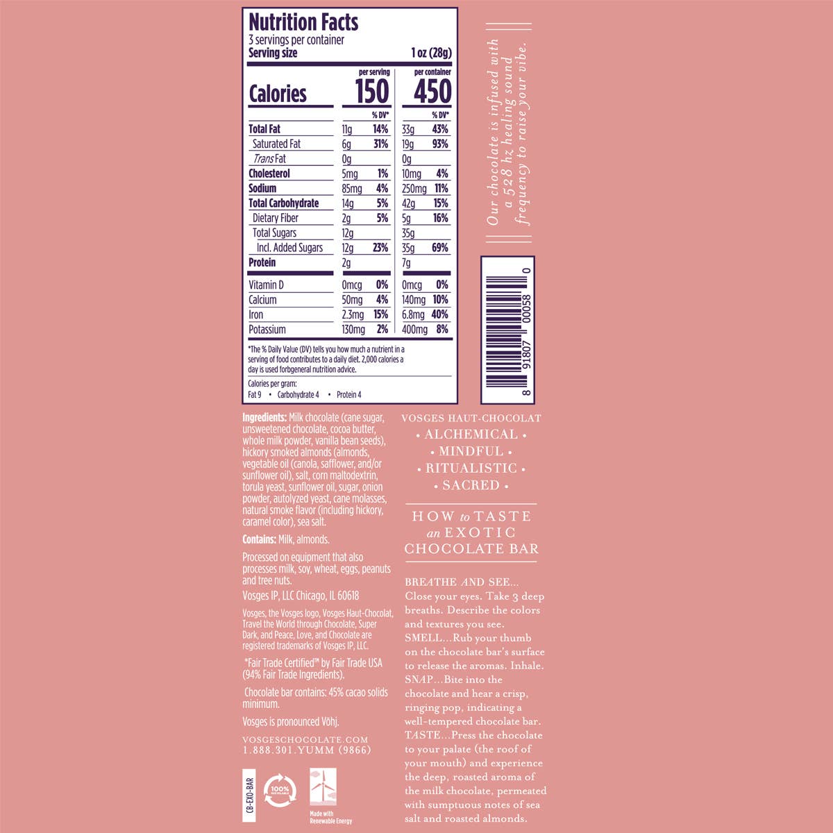 Barcelona Milk Chocolate Bar w/ Sea Salt & Almonds - Gourmet