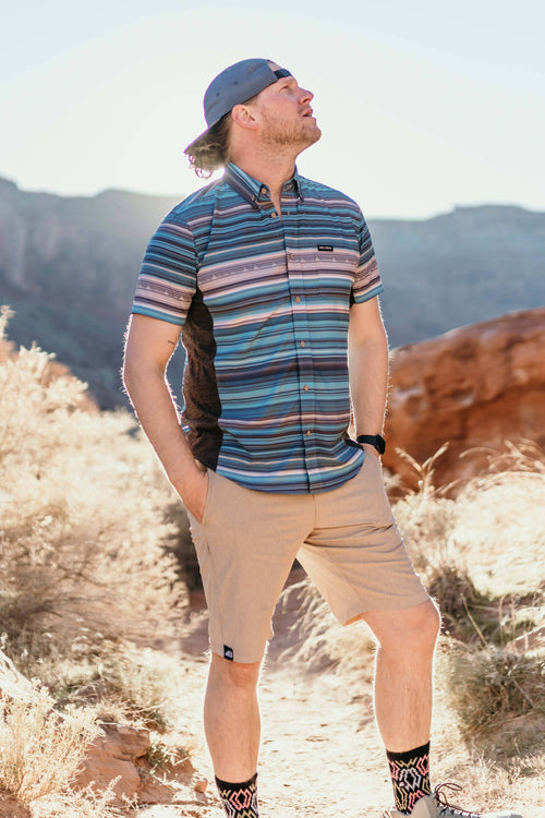 Vista Stretch Button Down Alpine Summit Teal