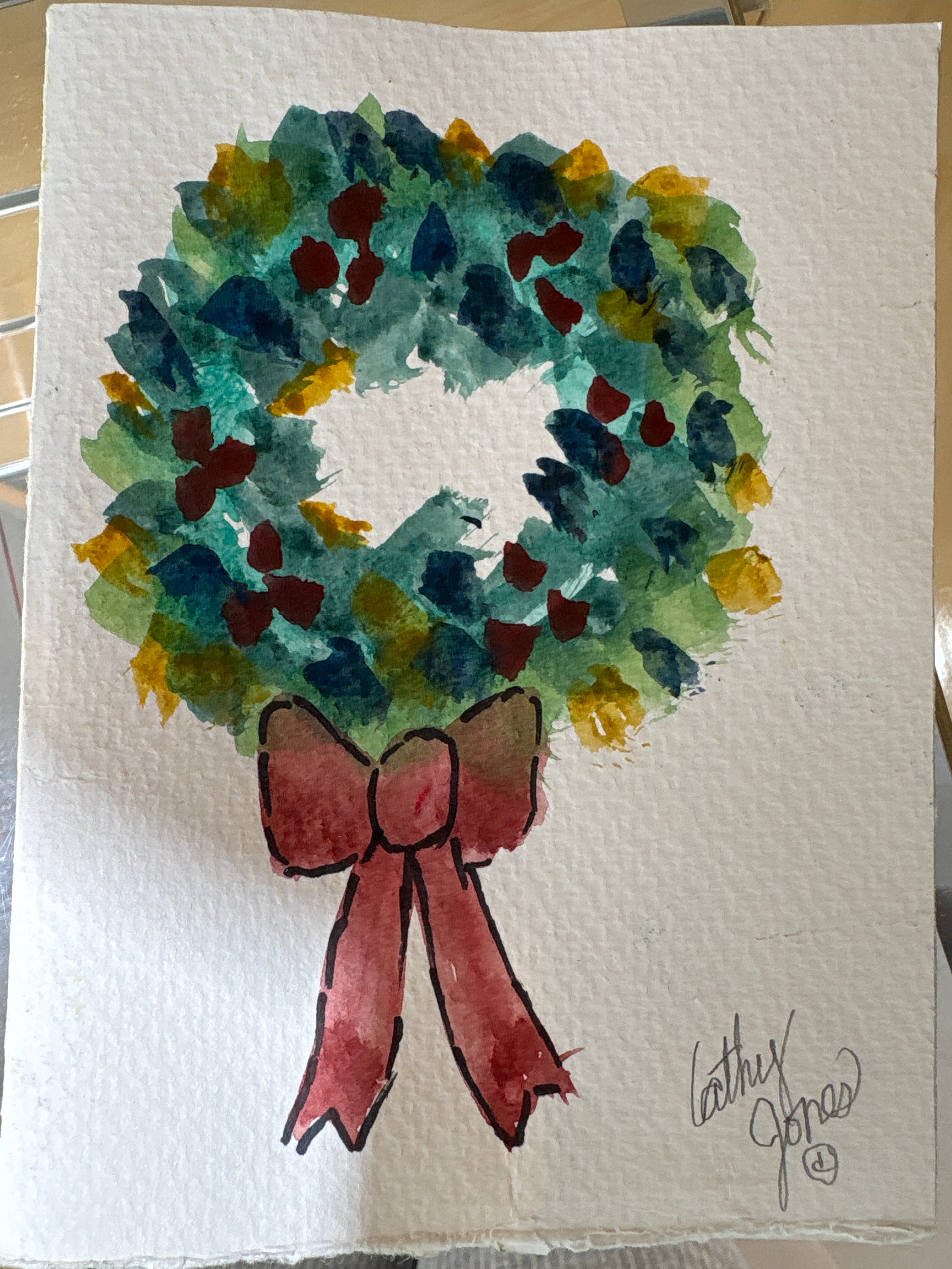 Hand-Painted Watercolor Notecards christmas
