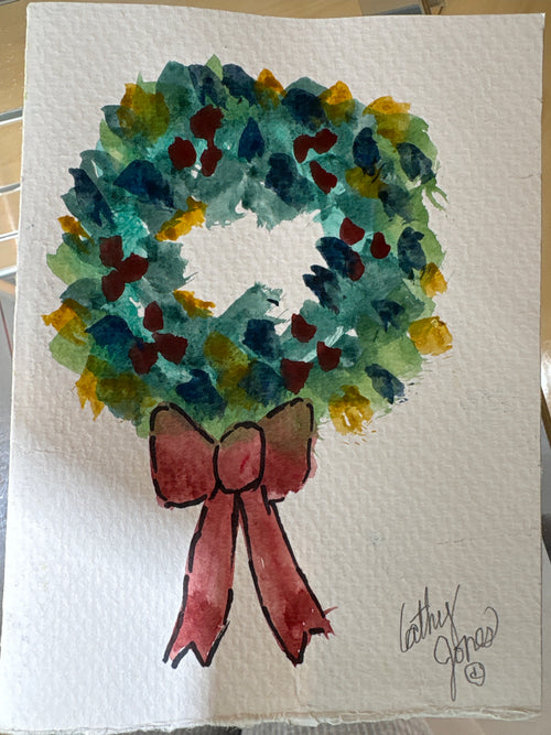 Cathy Jones Notecards Hand-Painted Watercolor christmas