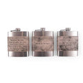 2nd Edition Grey Leather Quote Flasks Put some hair on your chest.