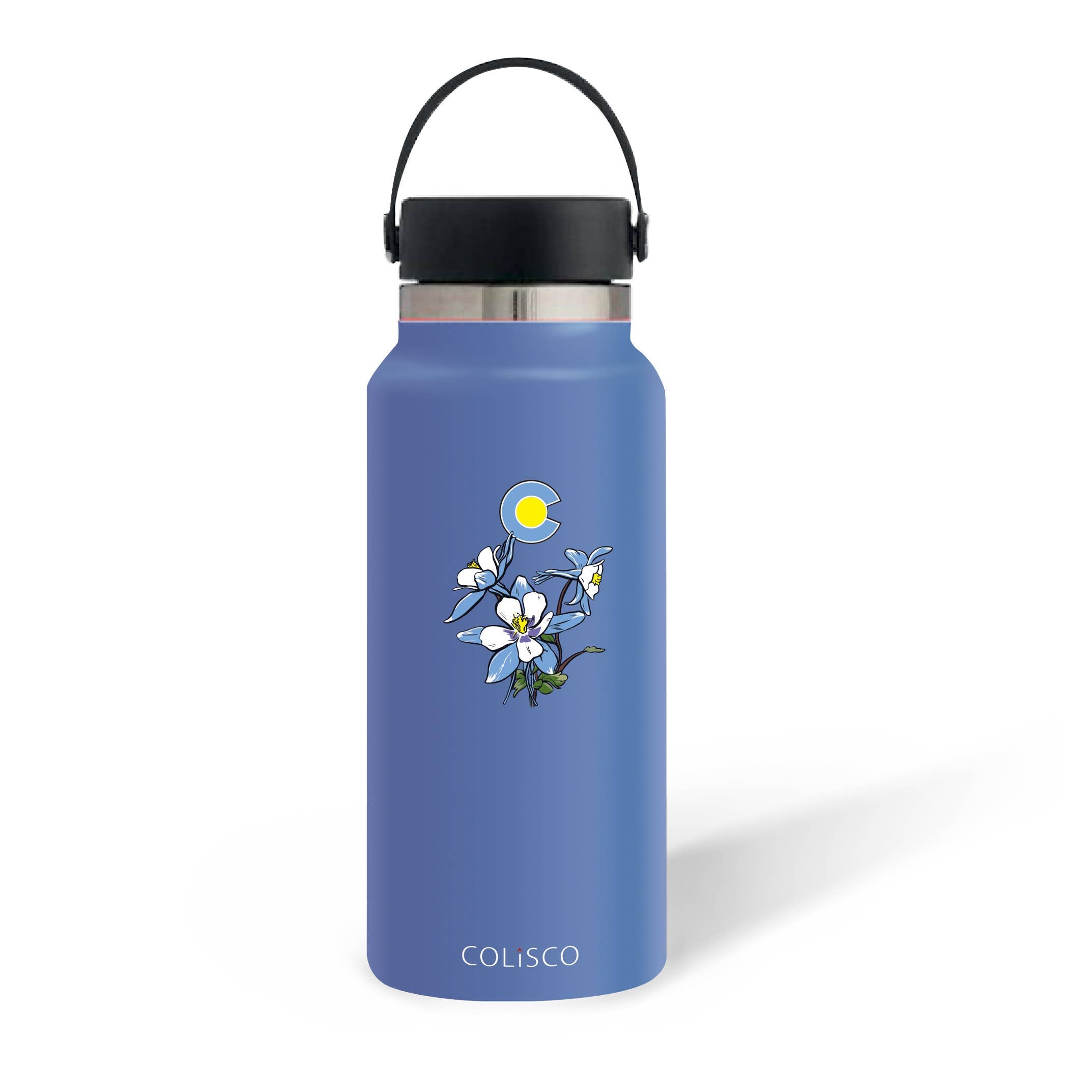 Colorado Columbine Stainless Steel Water Bottle, 13oz