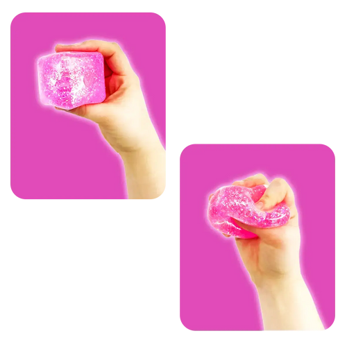 Fun Doh Squish & Squeeze Sparkle Cube Fidget Toy- 12/Display