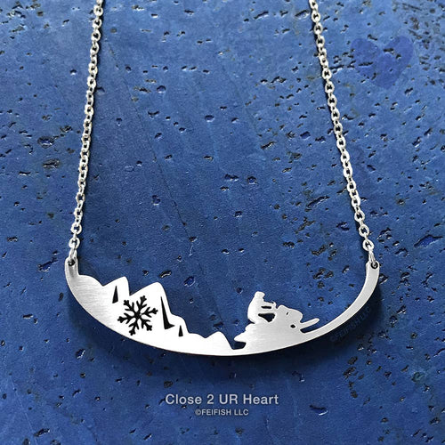Stainless Steel Necklaces Snowmobiler