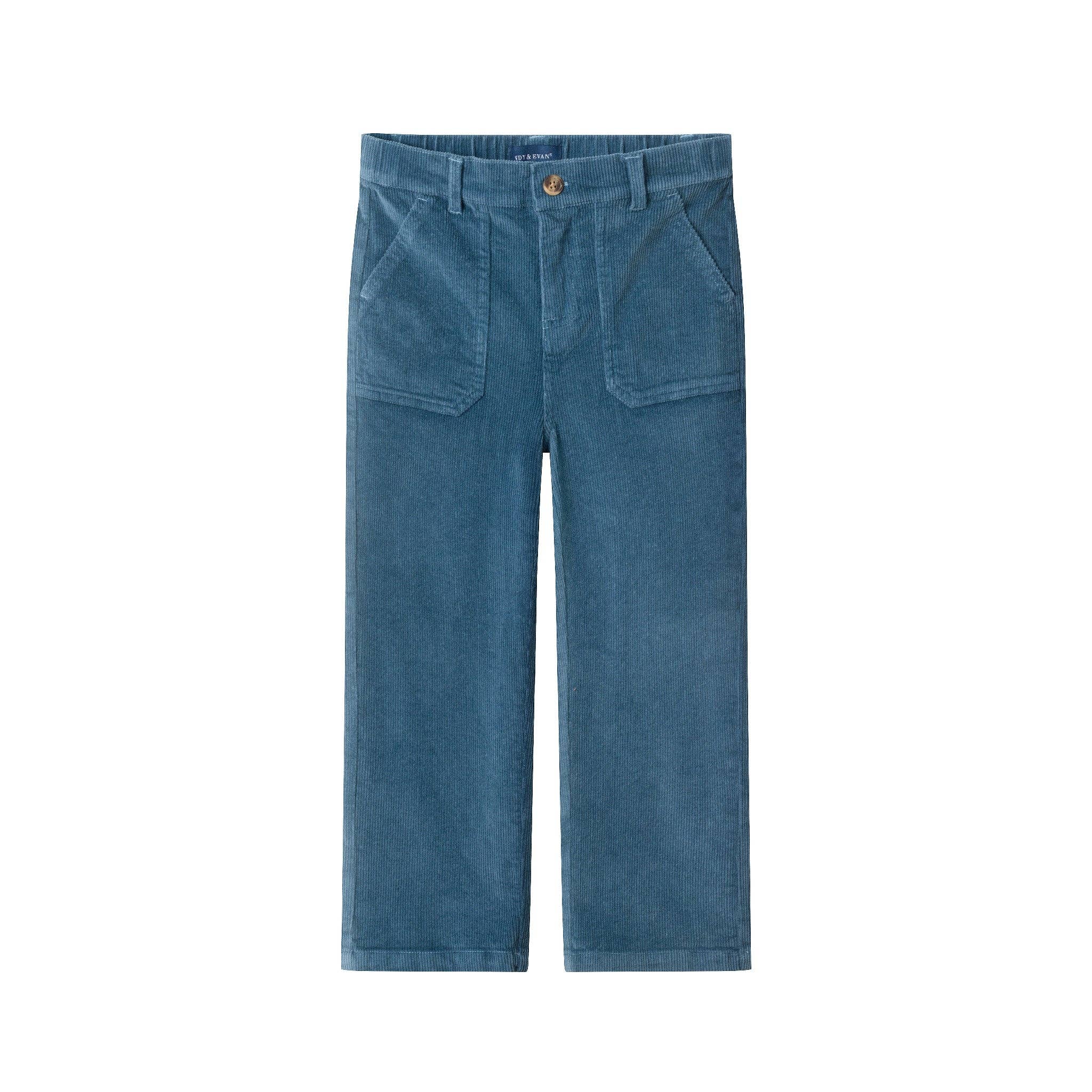 Kids Wide Leg Corduroy Pants Blue