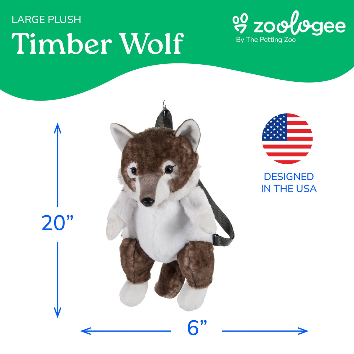 The Petting Zoo 20" Plush Animal Backpack
