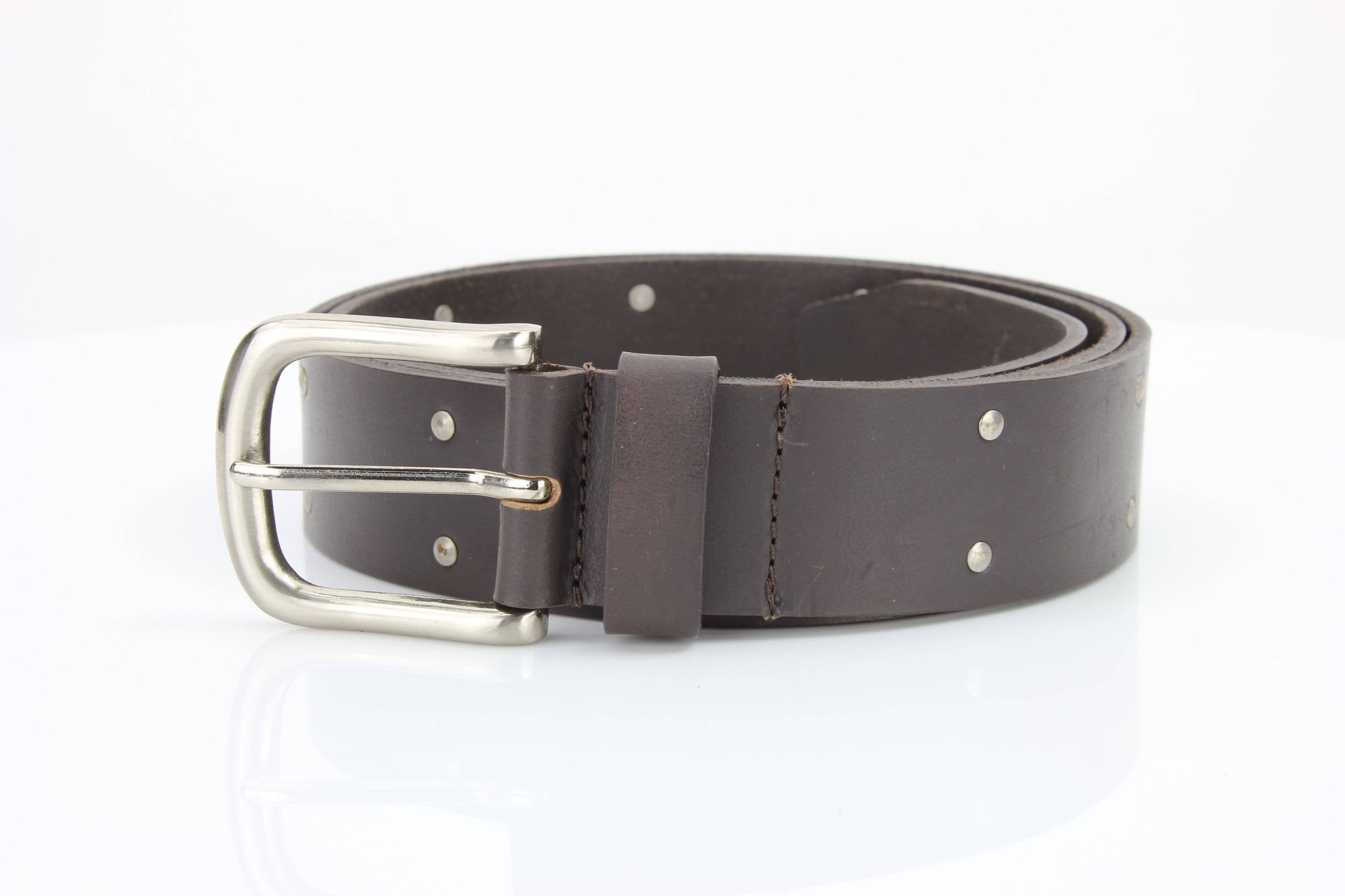 Leather Impressions Inc American Bison Metal Studded Western Belt ABB WST 1001