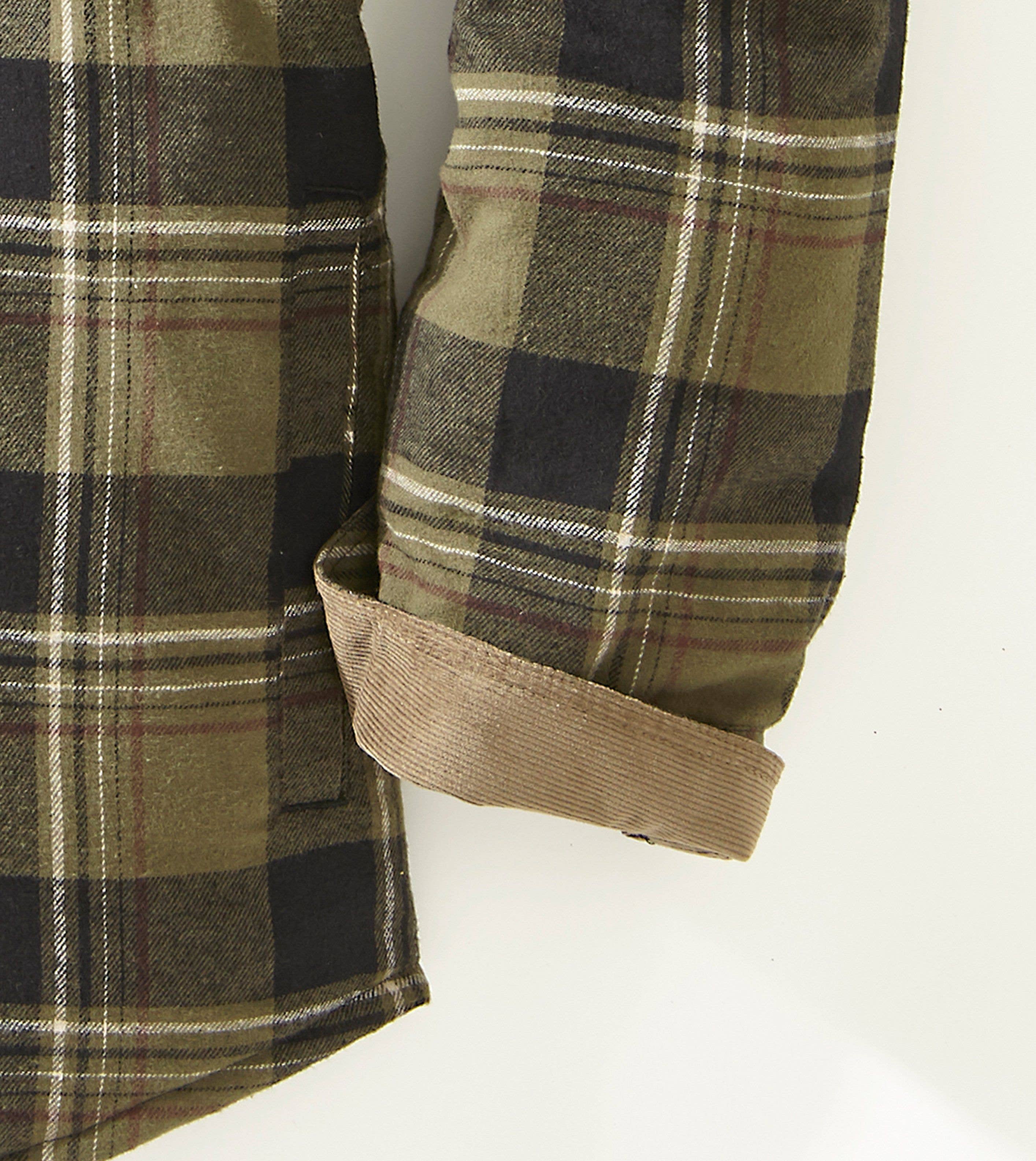 Quilt Lined Brushed Flannel Shirt Jacket