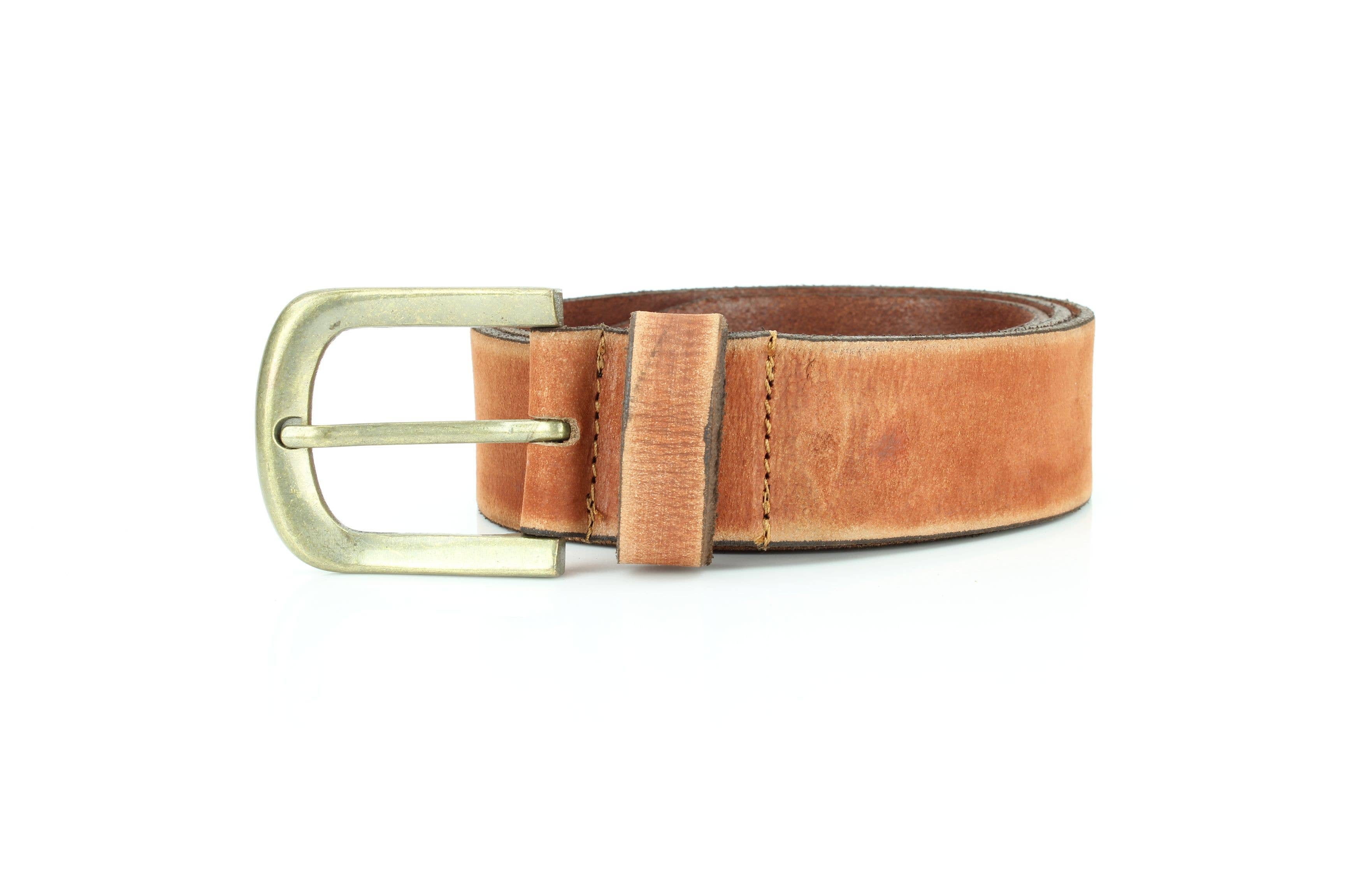 Matte Distressed Variegated Leather Belt