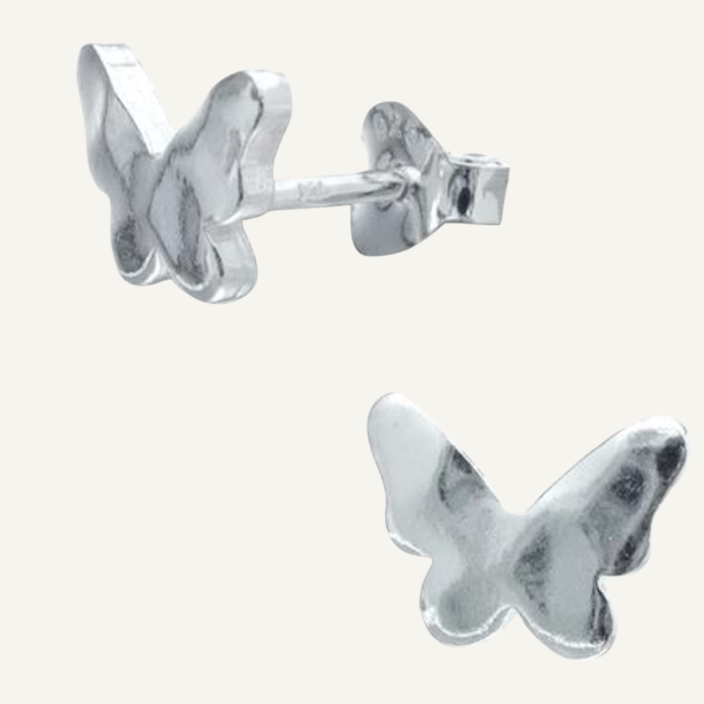 Sterling butterfly stud earring