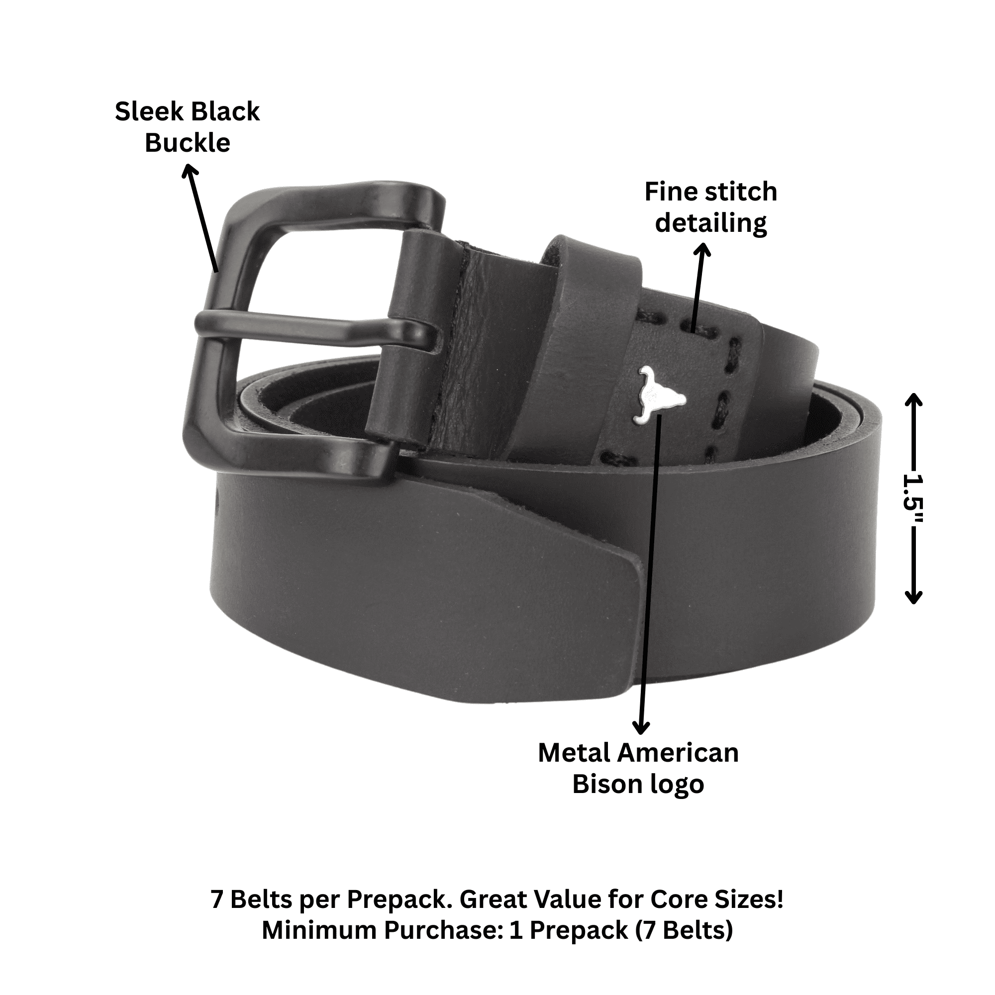 Leather Impressions Inc Classic Leather Belt with Fine Stitching and Logo - ABB 010