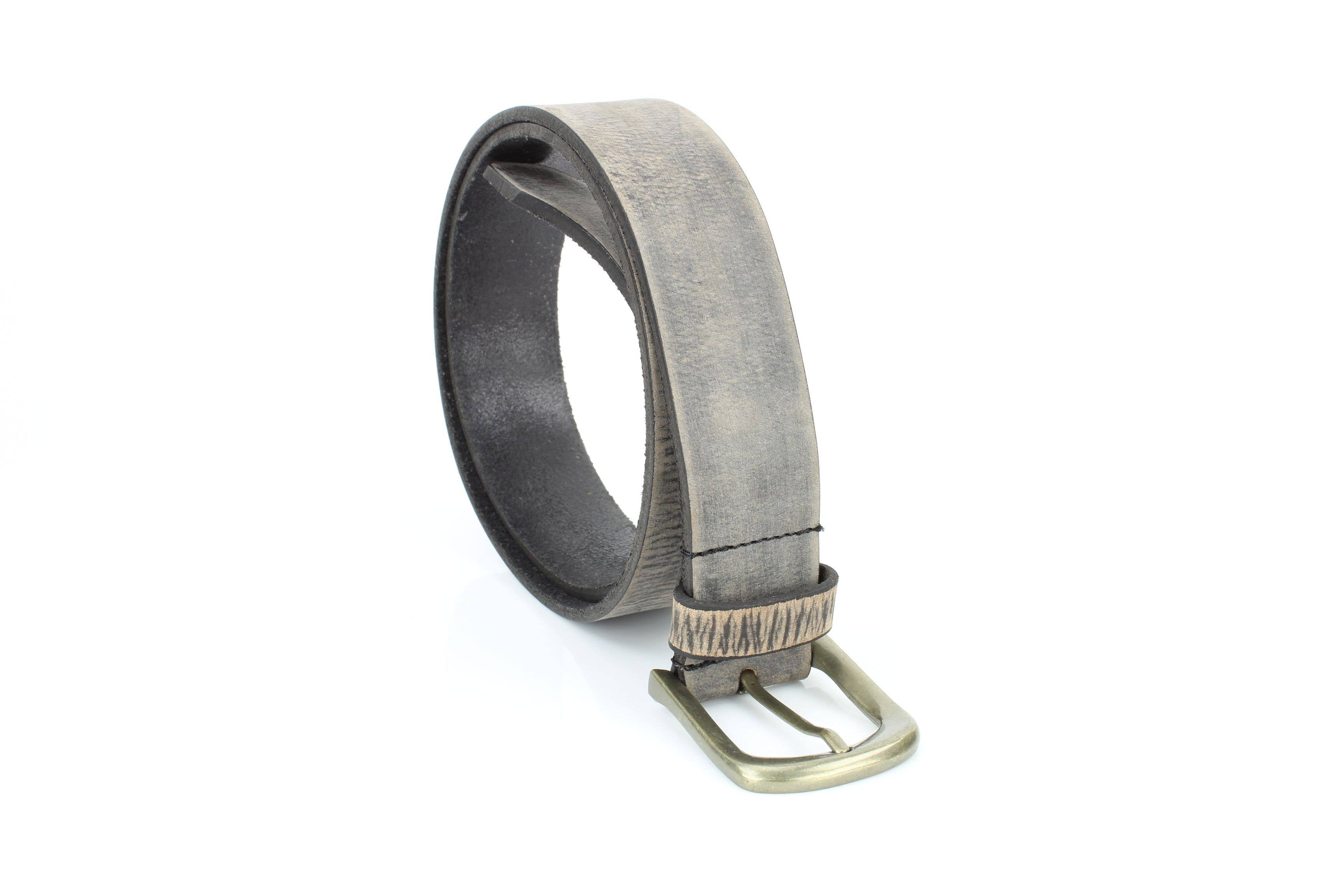 Matte Distressed Variegated Leather Belt