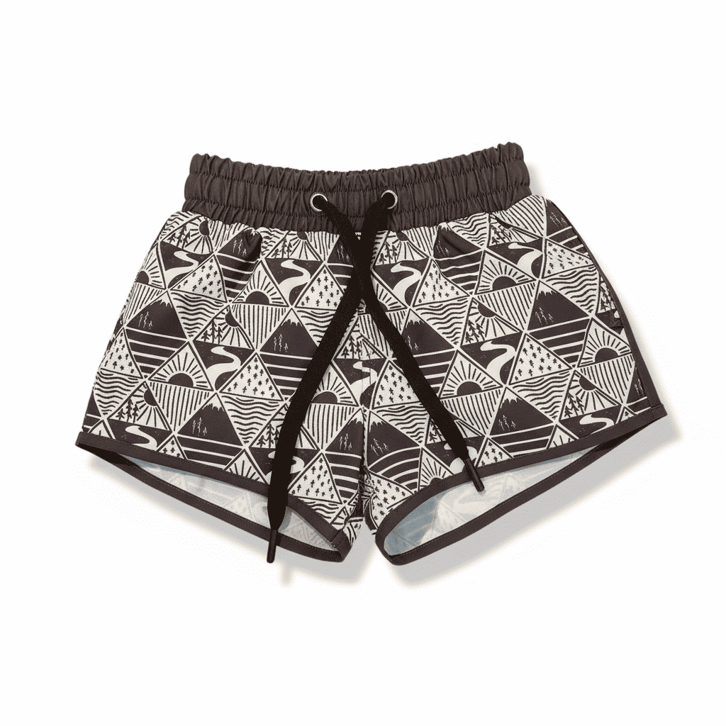 Keep the Littles Wild Hybrid Swim Shorts Brown Mountain