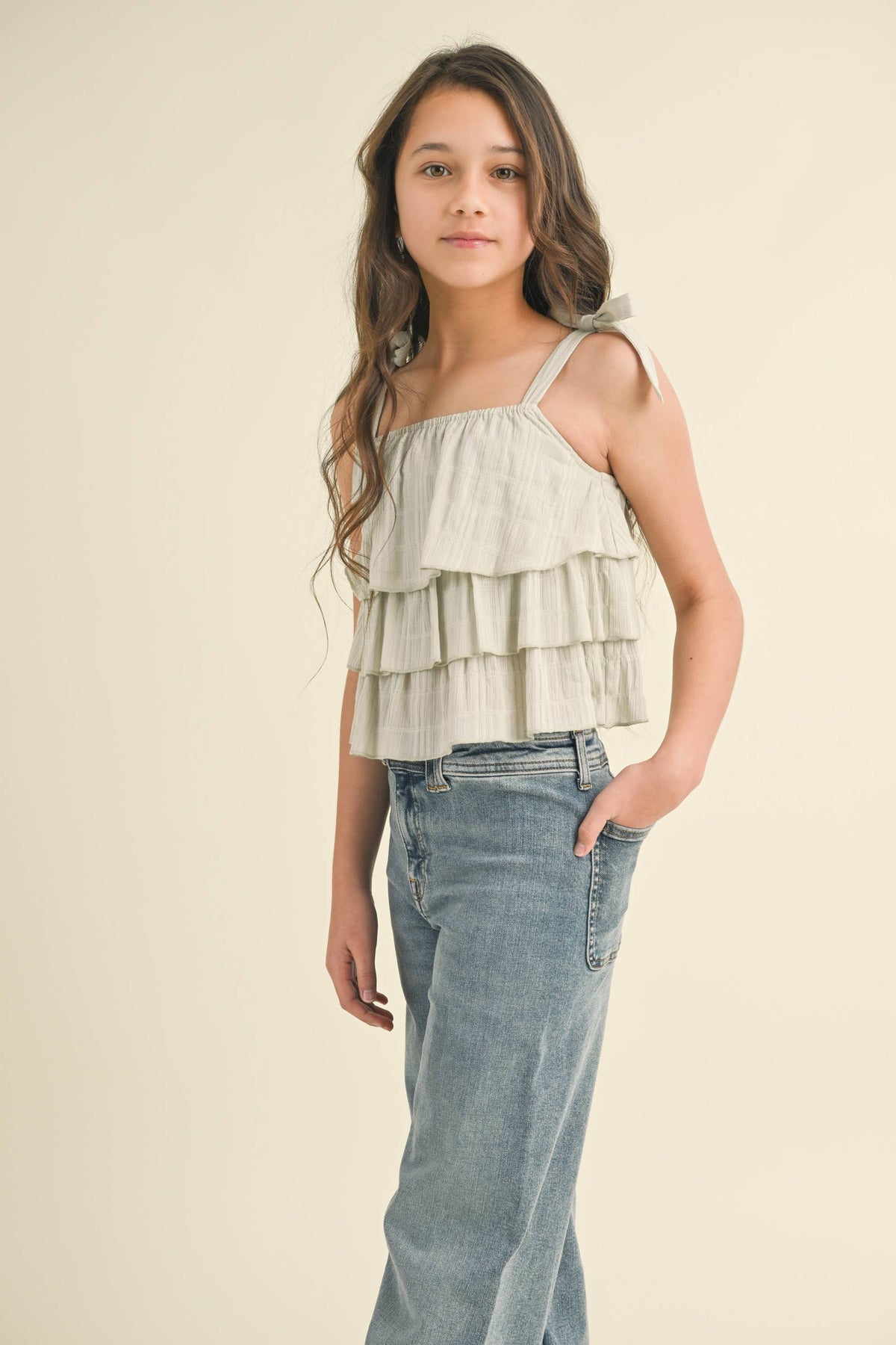 heart and arrow TWEEN KIDS GIRLS WIDE LEG DENIM PANTS (7-14)