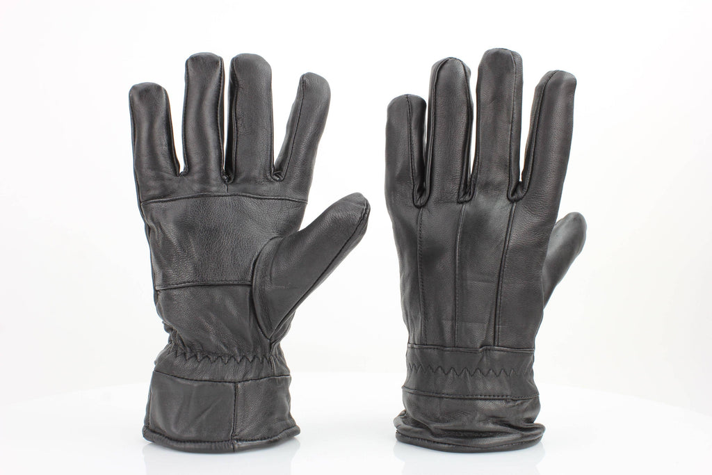 Sheepskin Leather Gloves with Lined Interior RBGL101 L XL Black