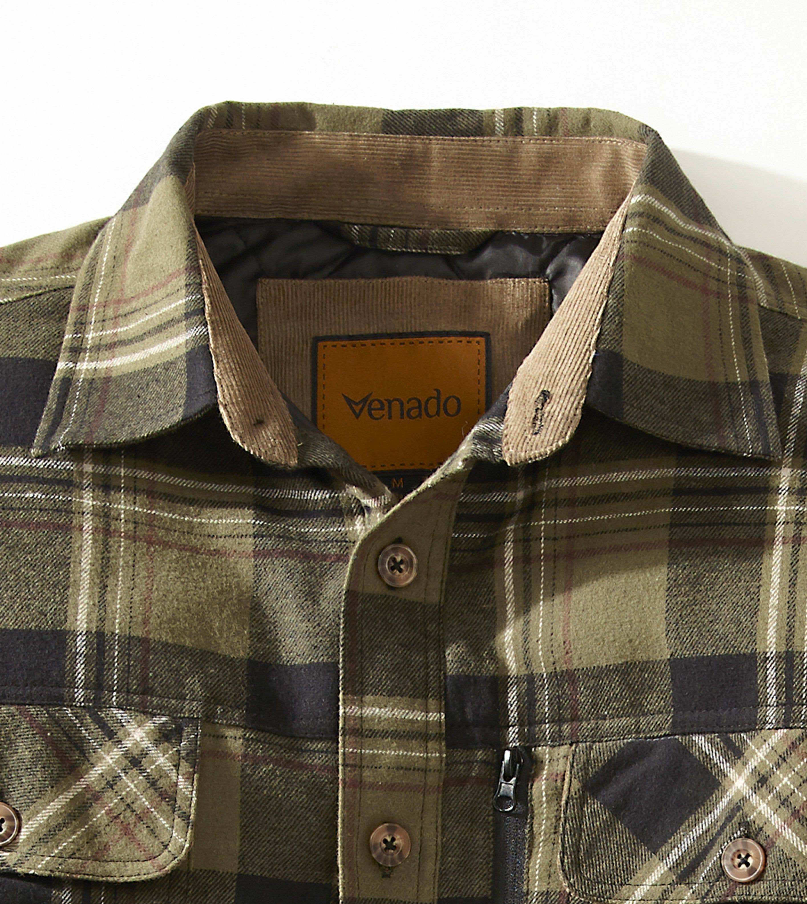 Quilt Lined Brushed Flannel Shirt Jacket