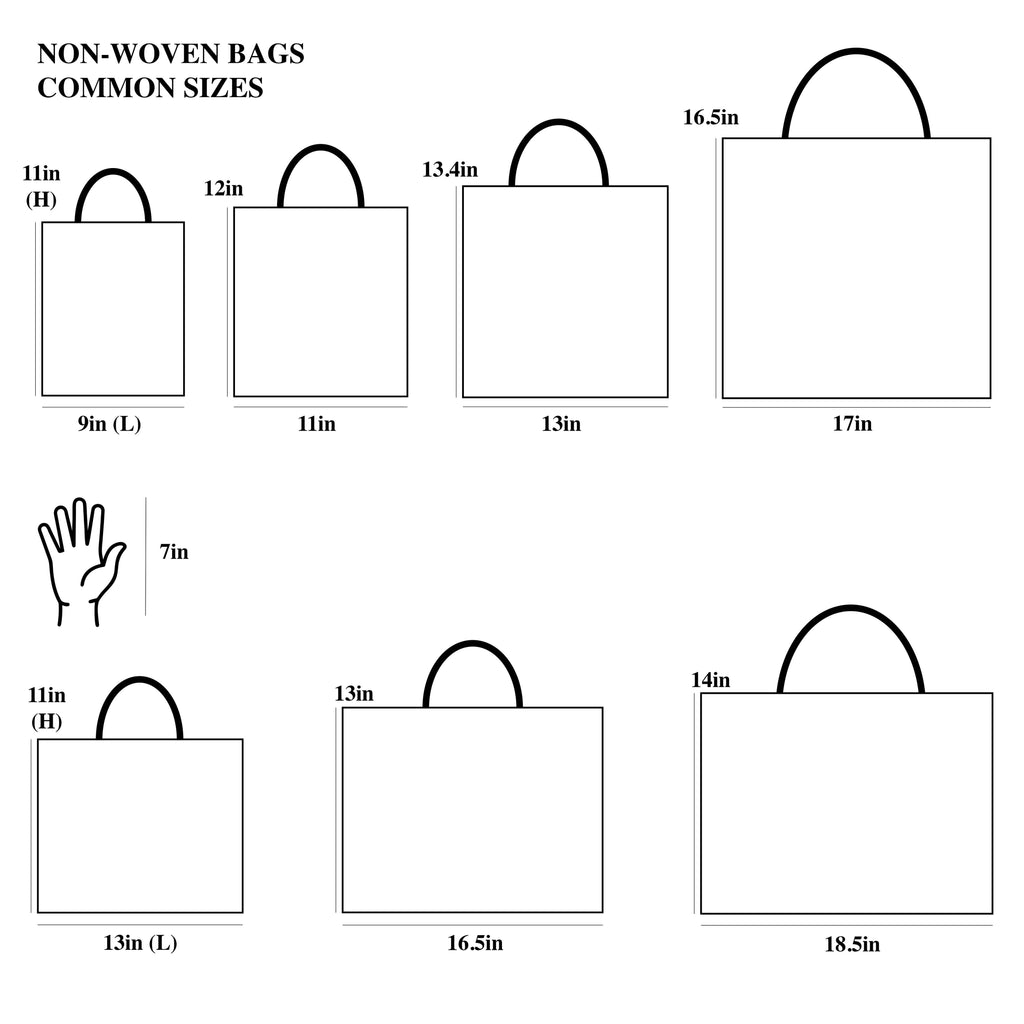 50pcs, 4 Sizes Caramel Non-woven Gift Bag with Brown Handle