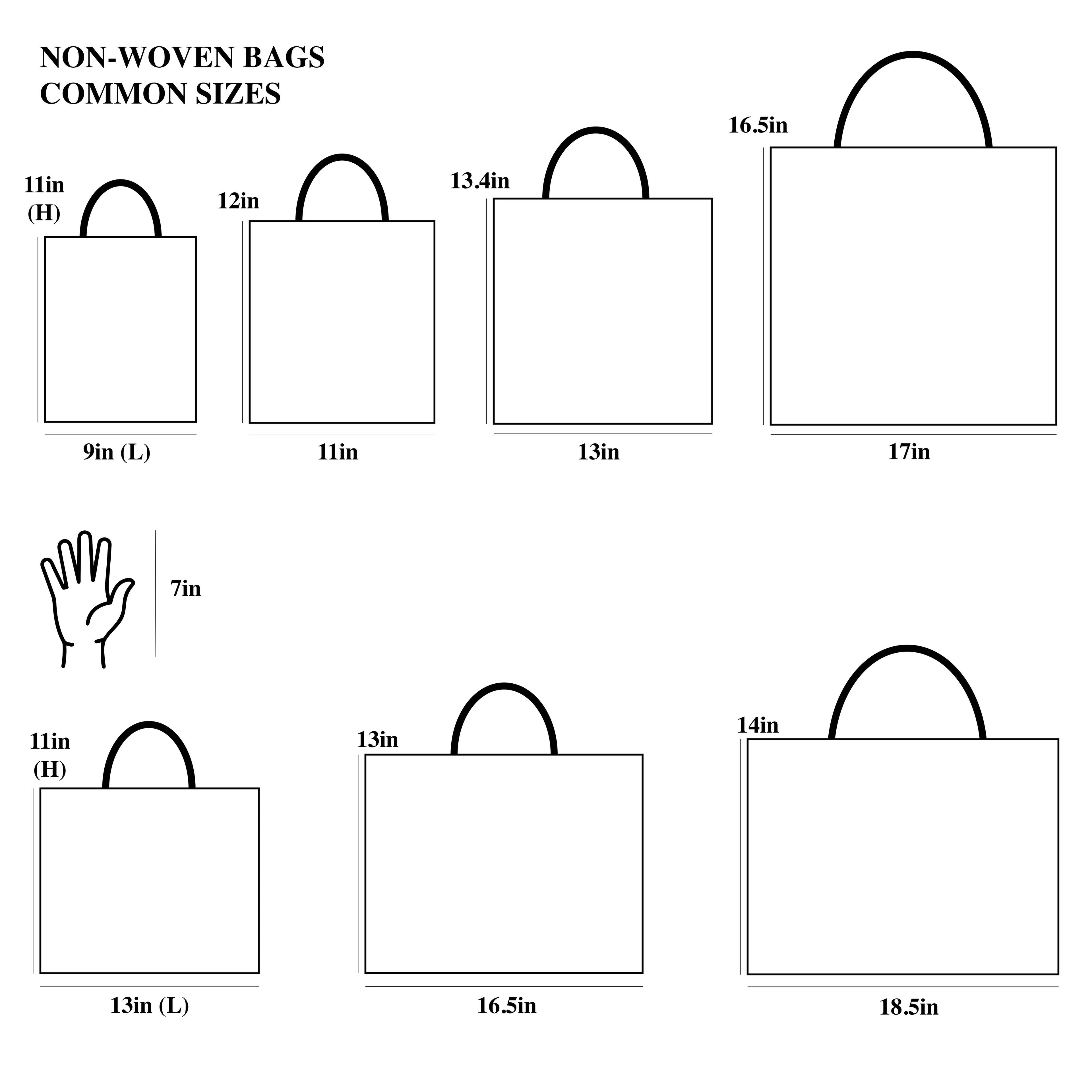 50pcs, 4 Sizes Caramel Non-woven Gift Bag with Brown Handle