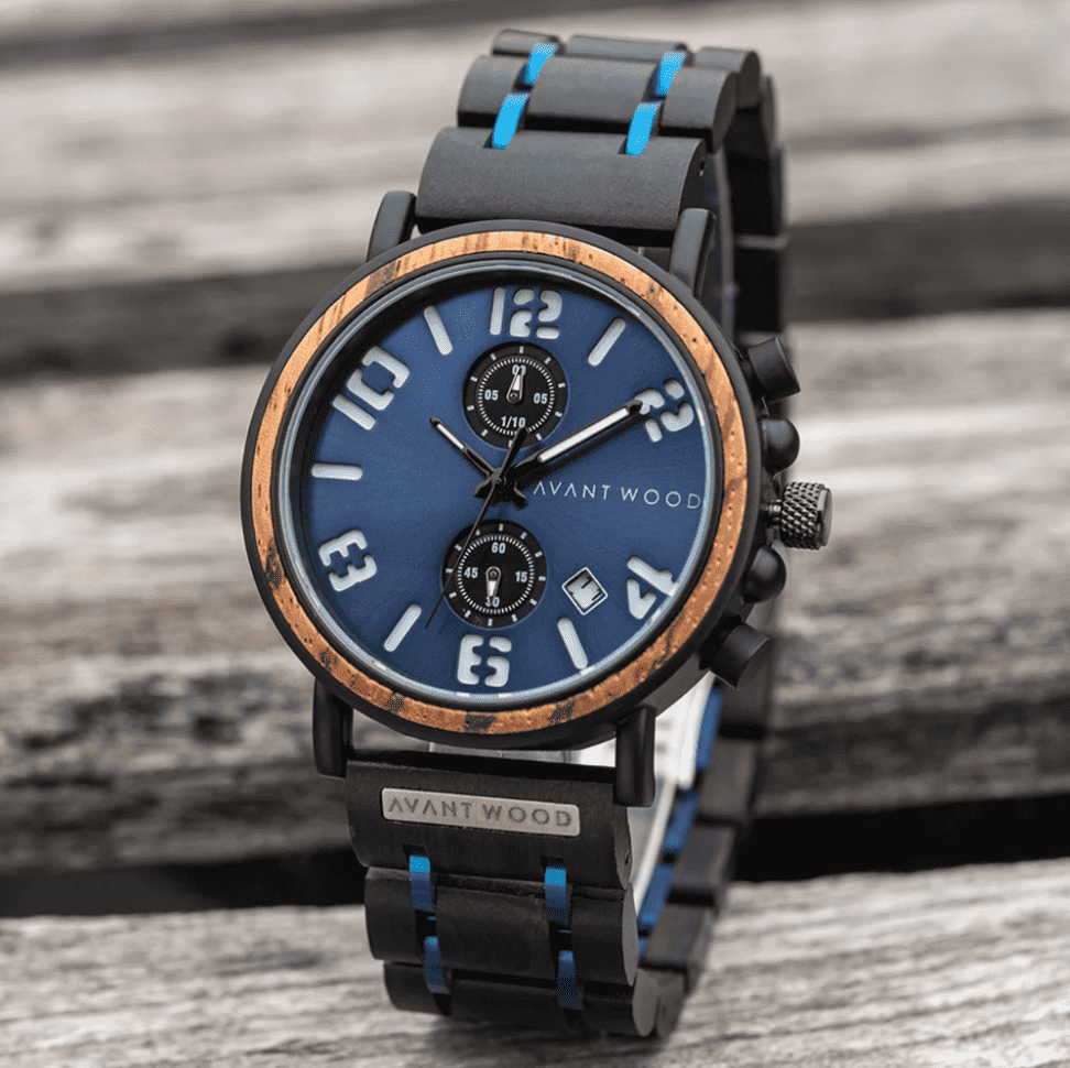 AvantWood Pilot - Men's Watch Black Navy