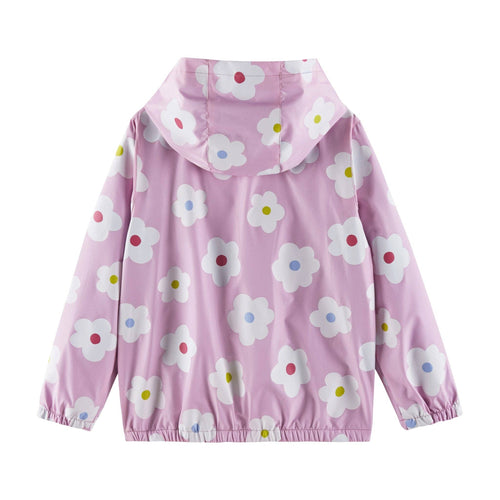 Kids (3-8) Color Change Raincoat | Pink Flower