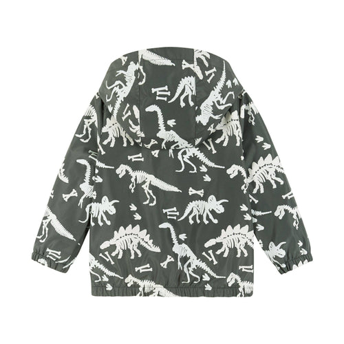 Kids (3-8) Color Change Raincoat | Dinosaur Fossils