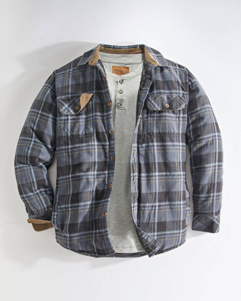 Quilt Lined Brushed Flannel Shirt Jacket