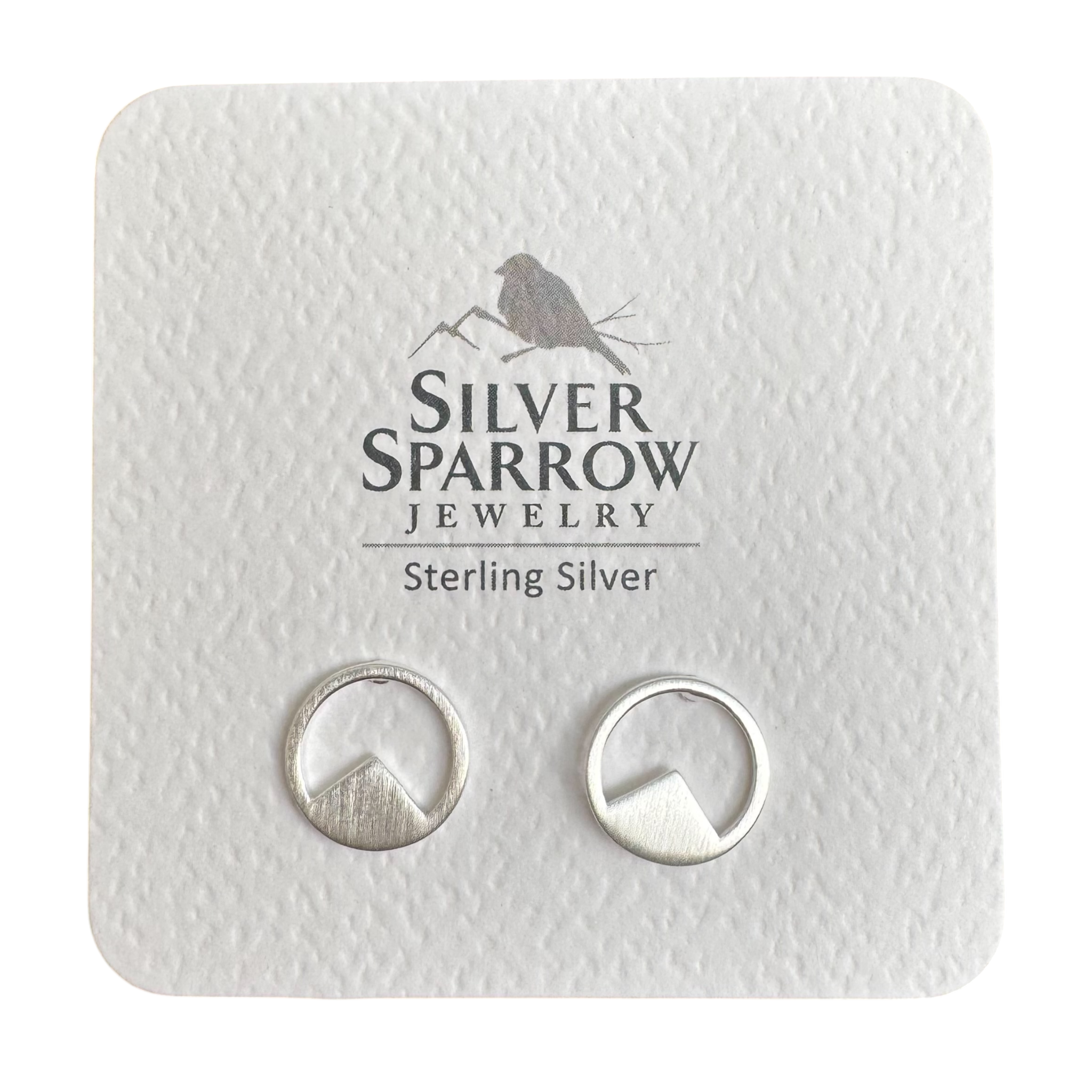 Sterling silver mountain stud earrings