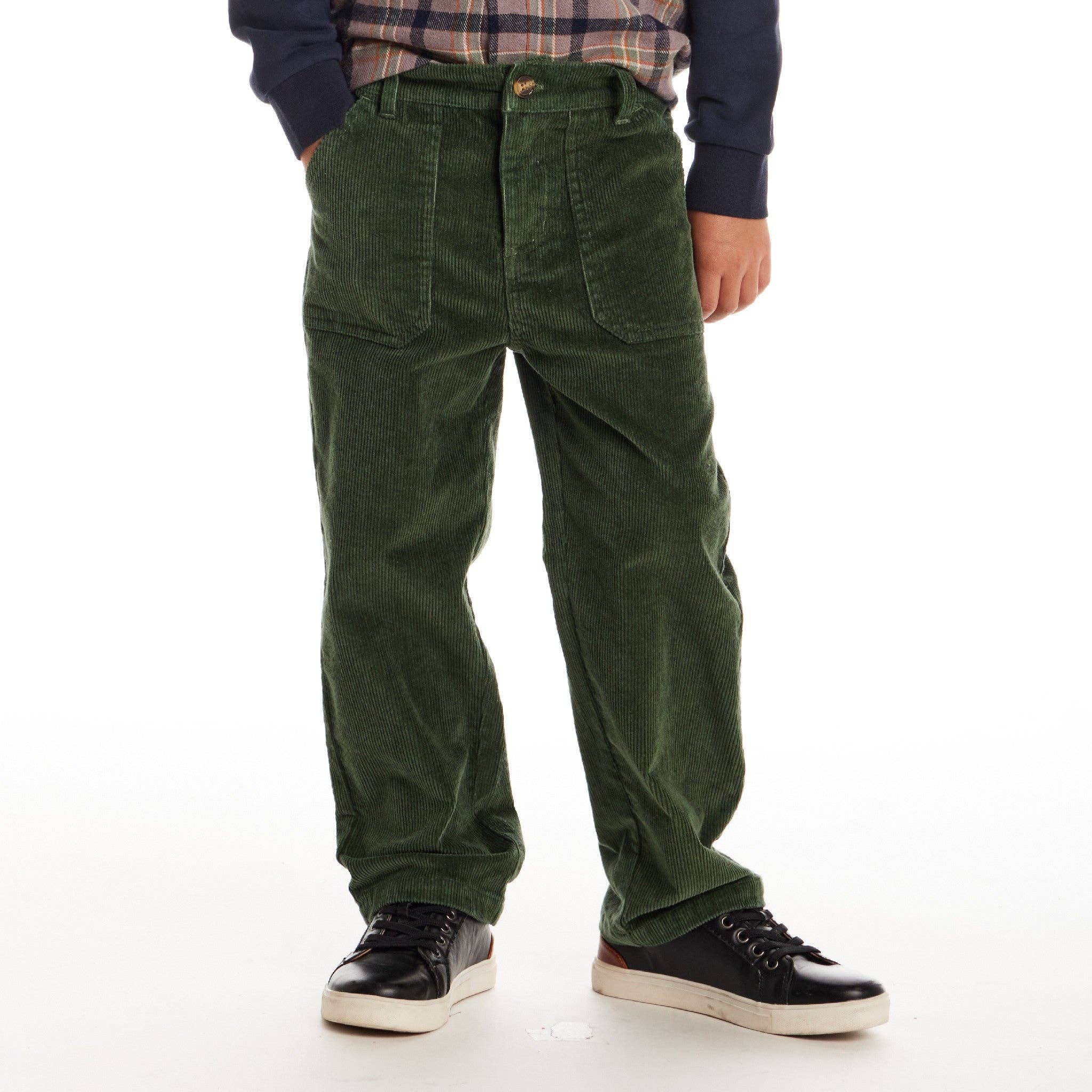 Kids Wide Leg Corduroy Pants | Green