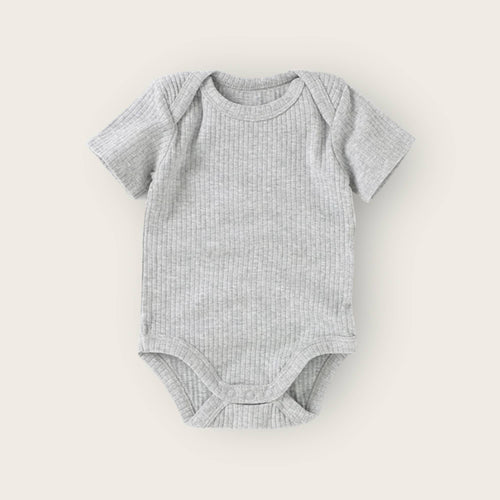 Organic bodysuit short sleeve- ribbed cotton onesie for baby