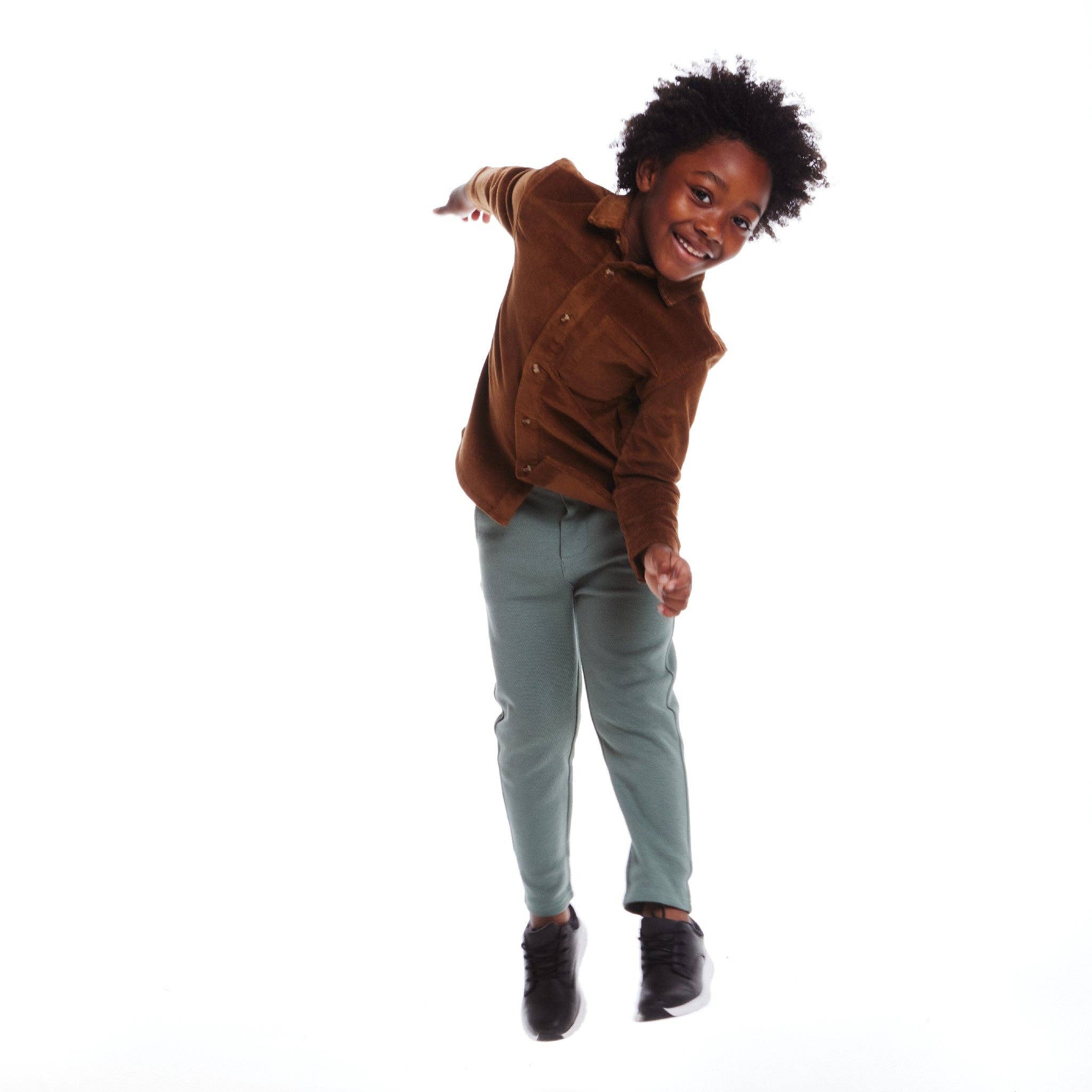 Andy & Evan Kids Garment Washed Cord Buttondown