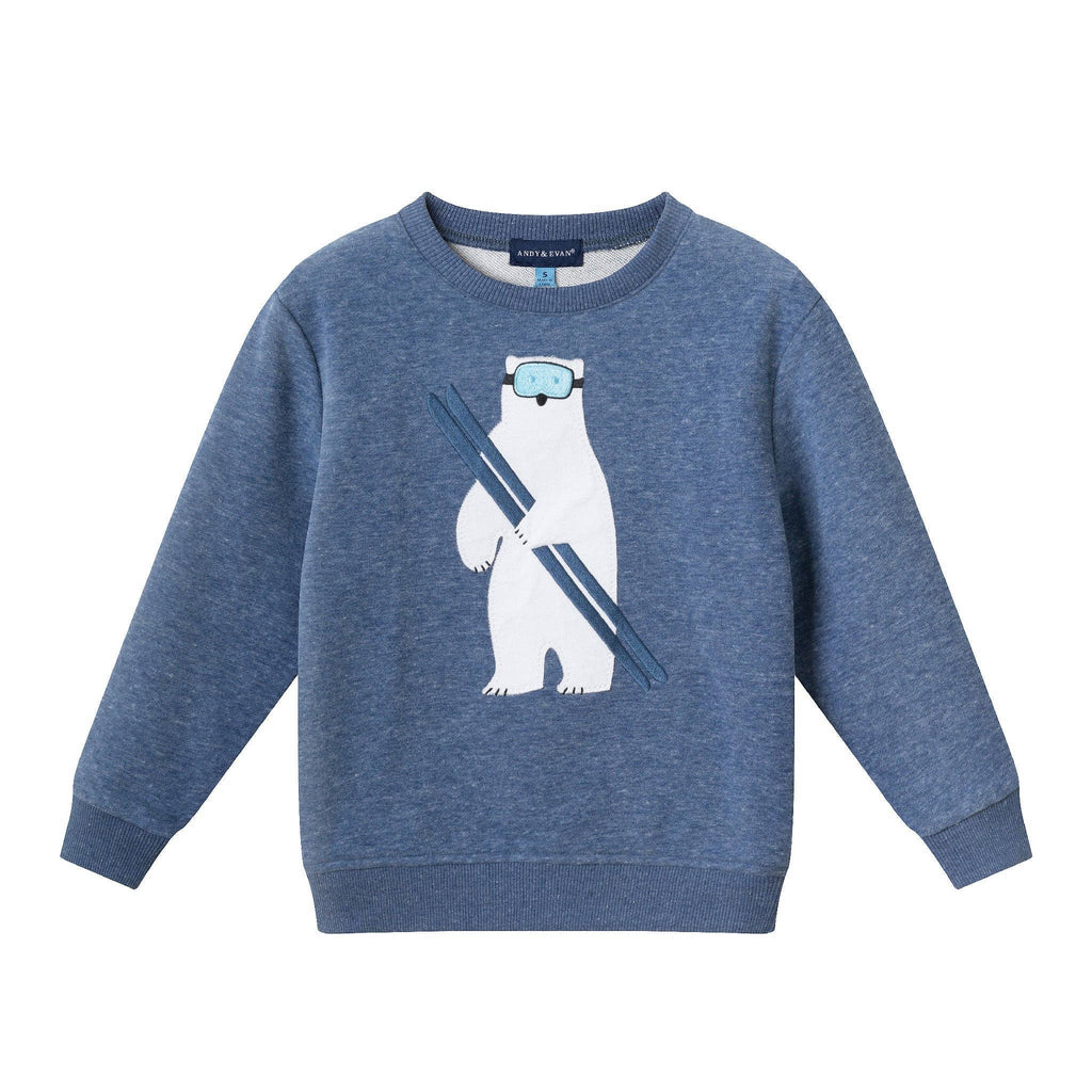 Kids Applique Sweatshirt | Navy Polar Bear Navy