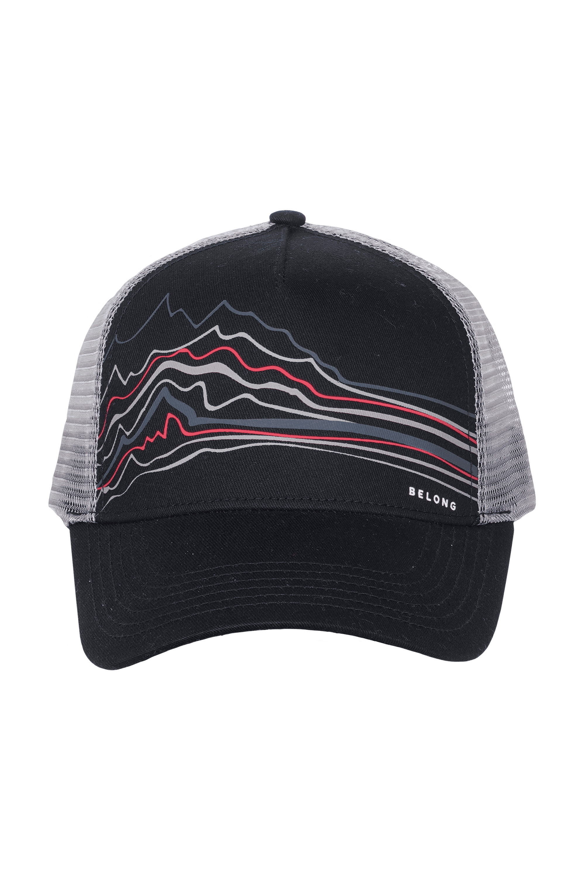Belong Designs Every Trail Trucker Hat Black Mountain Brush
