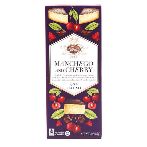 Gourmet Chocolate Bar Dark Chocolate w Manchego Cheese & Cherry 67%