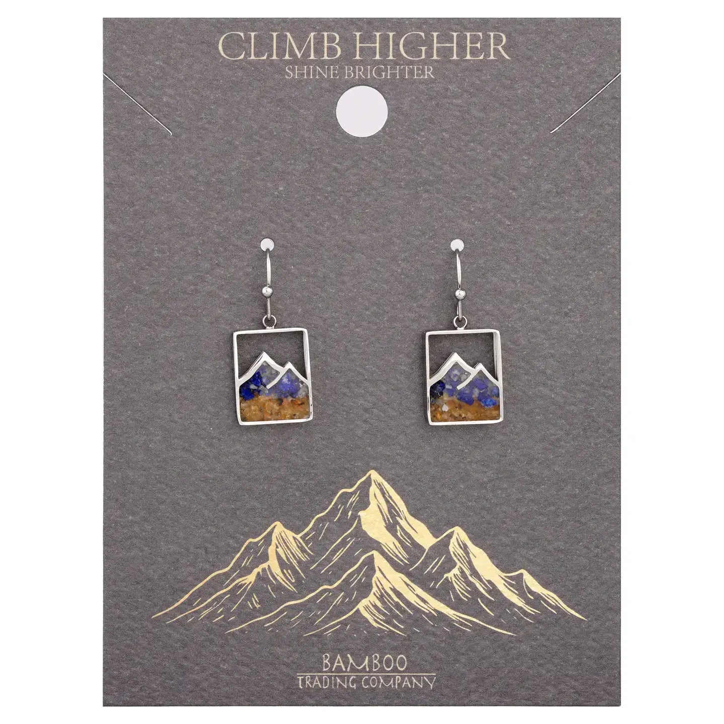 Bamboo Trading Company Mountain Summit Earrings Lapis Silver