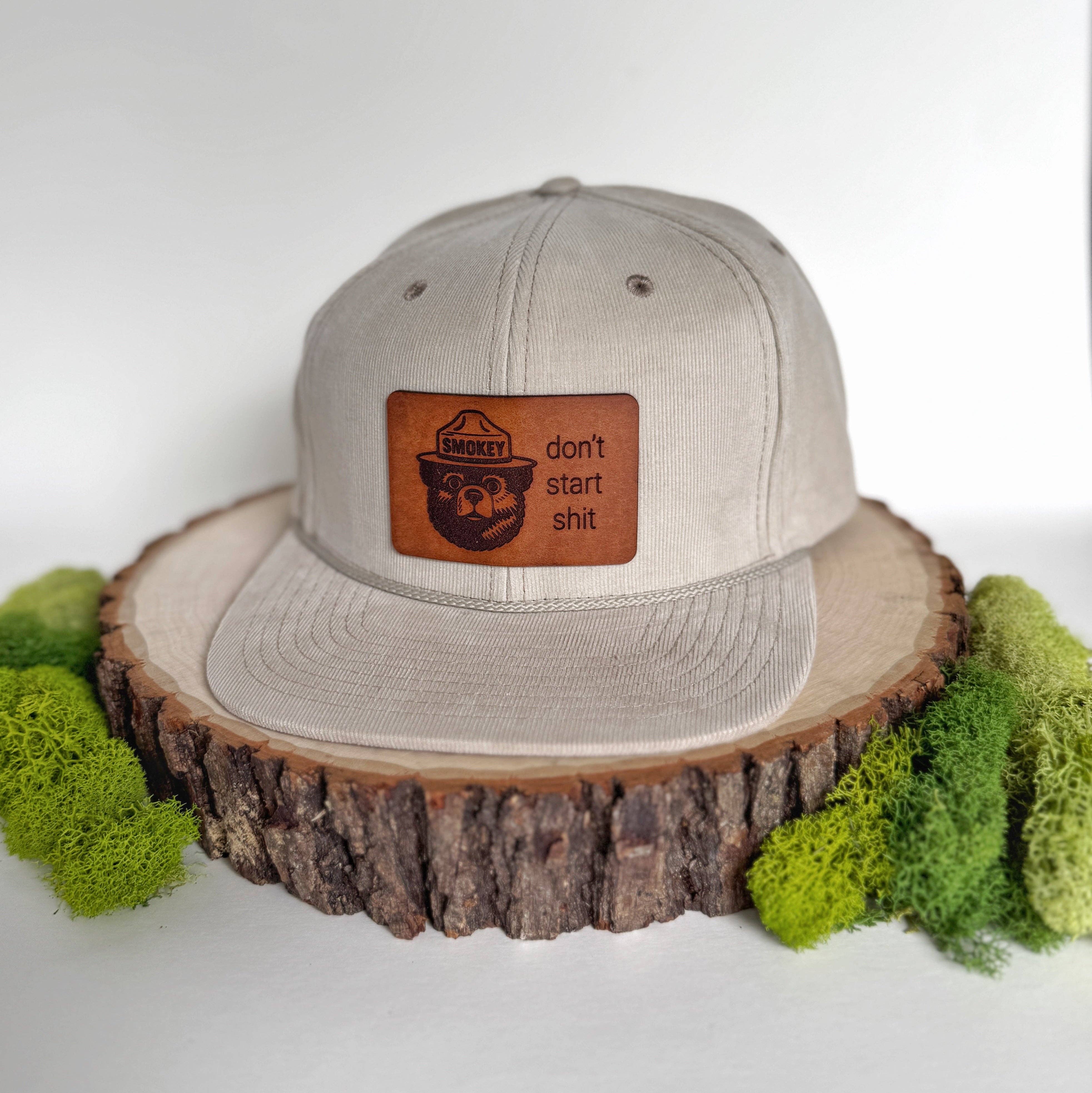 The Lonely Pine Don't Start Shit | Smokey Bear Leather Patch Hat