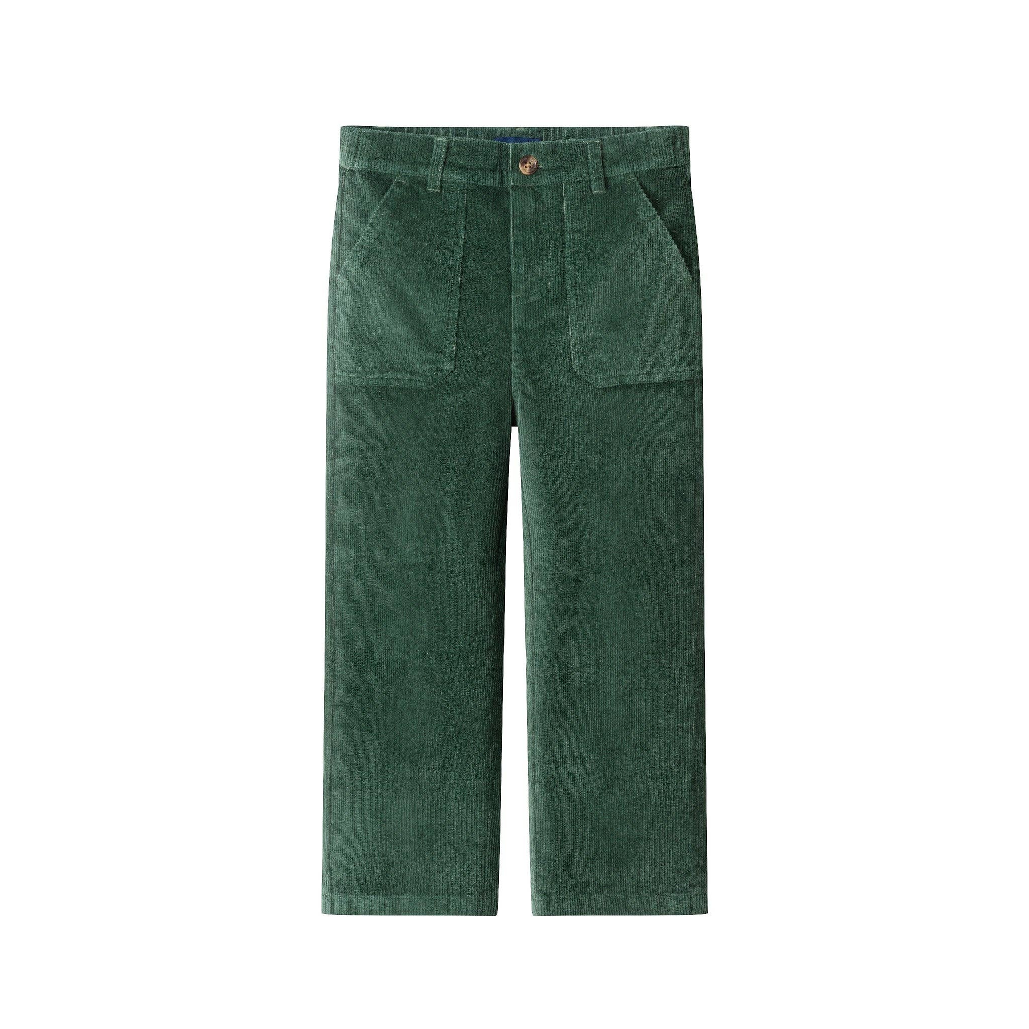 Kids Wide Leg Corduroy Pants | Green Green