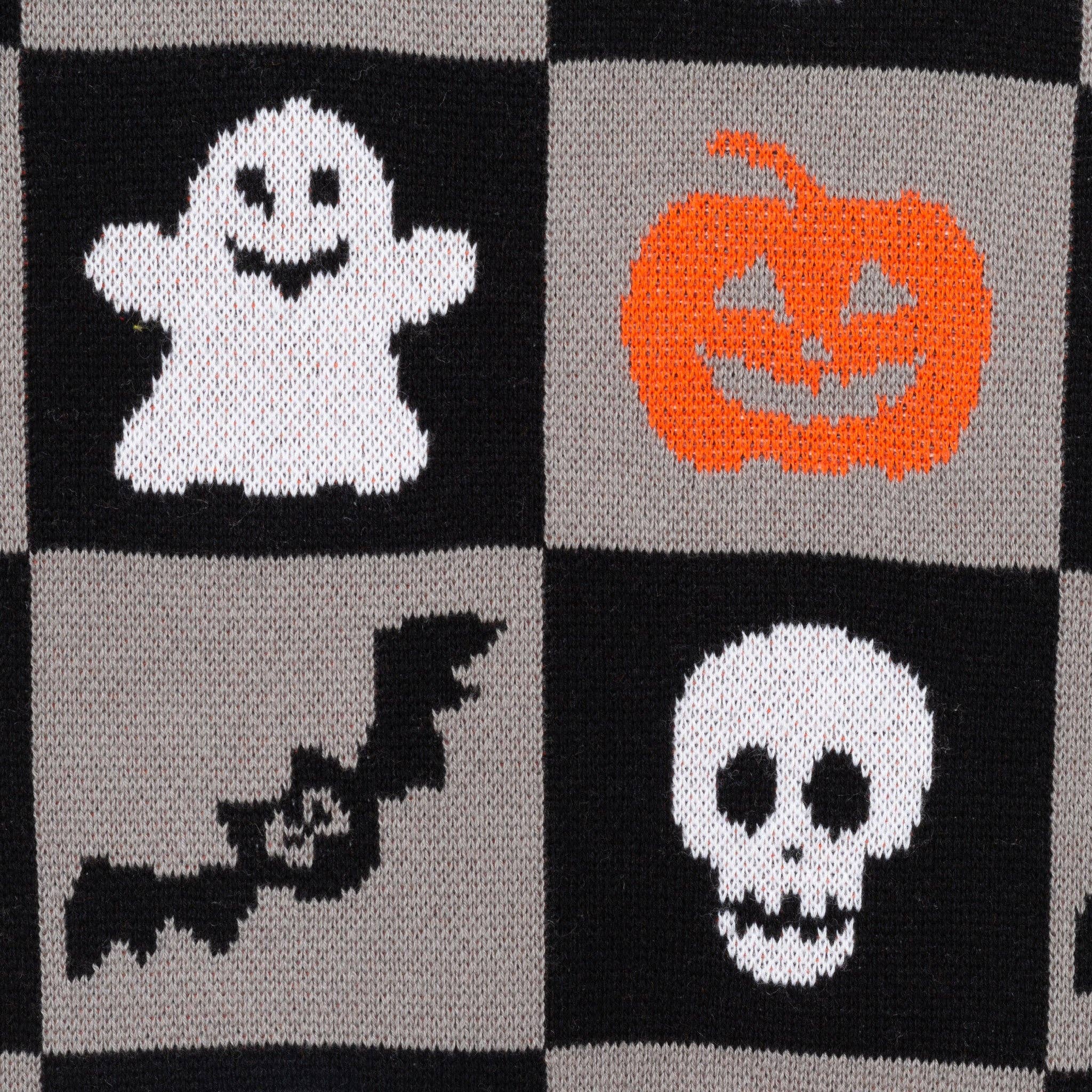 Kids Graphic Halloween Sweater | Spooky Sqaures