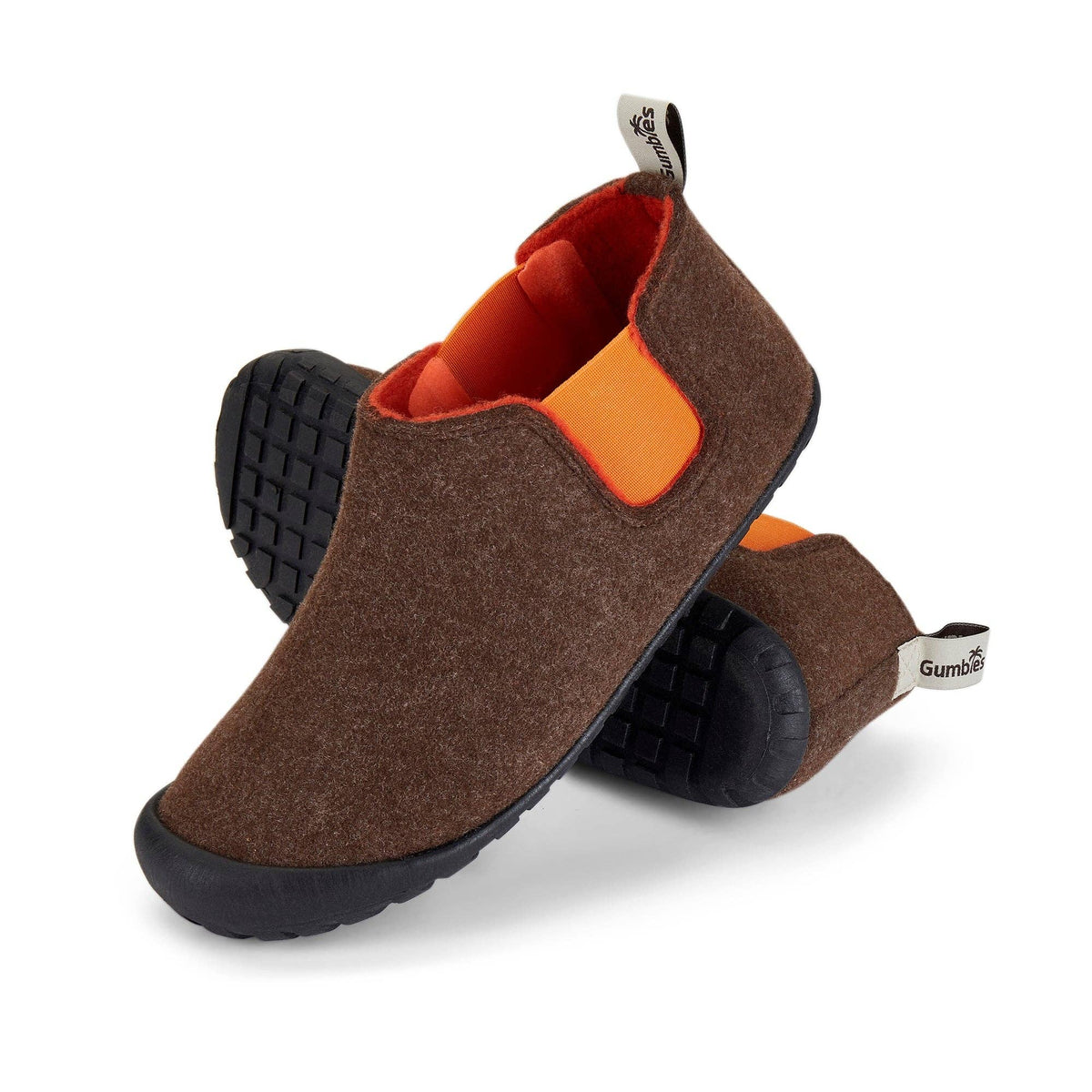 Gumbies Brumby Slipper Boots Chocolate & Orange