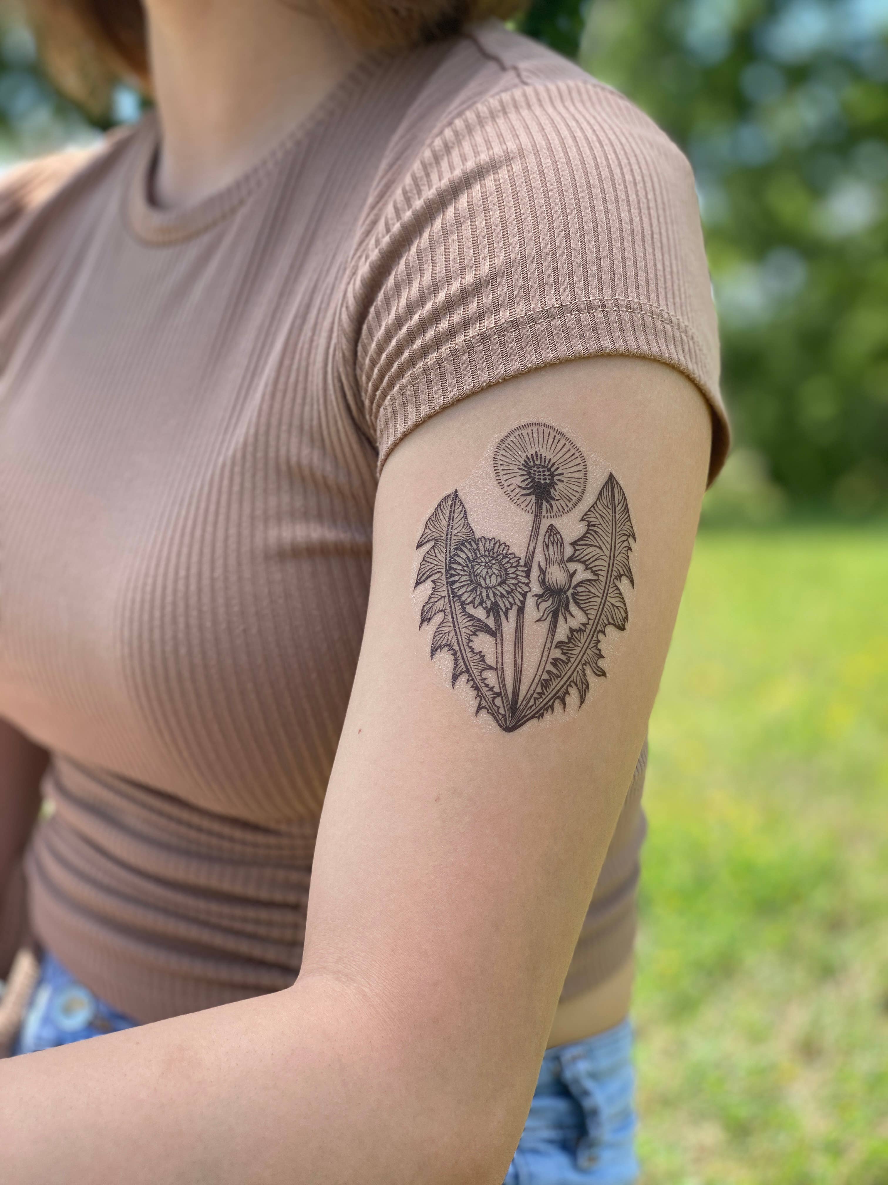 Dandelion Flower Temporary Tattoo