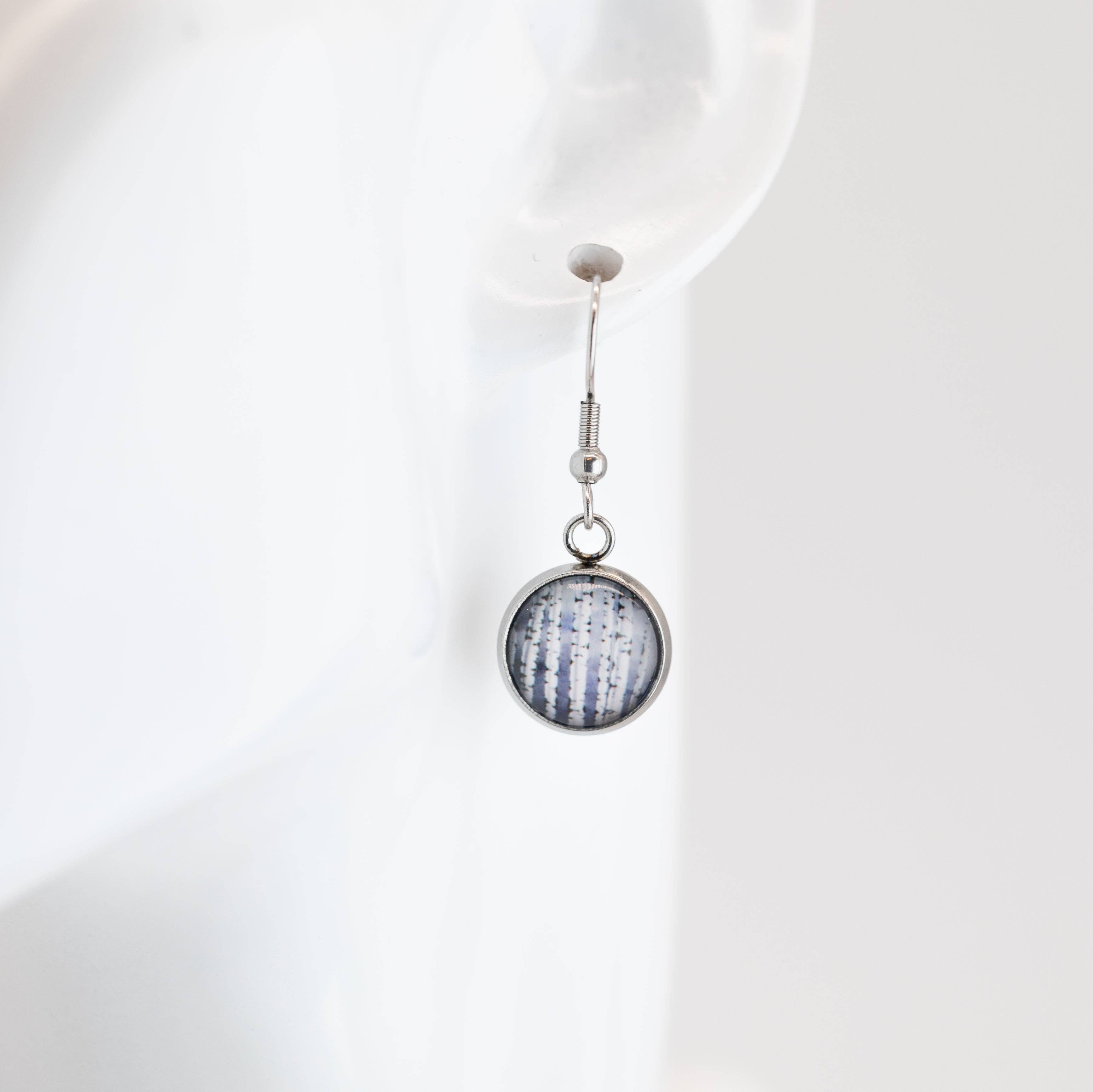 TAKENYA Stainless Steel and Glass Earrings