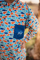 Graphic UV Sun Hoodie Fish Camo