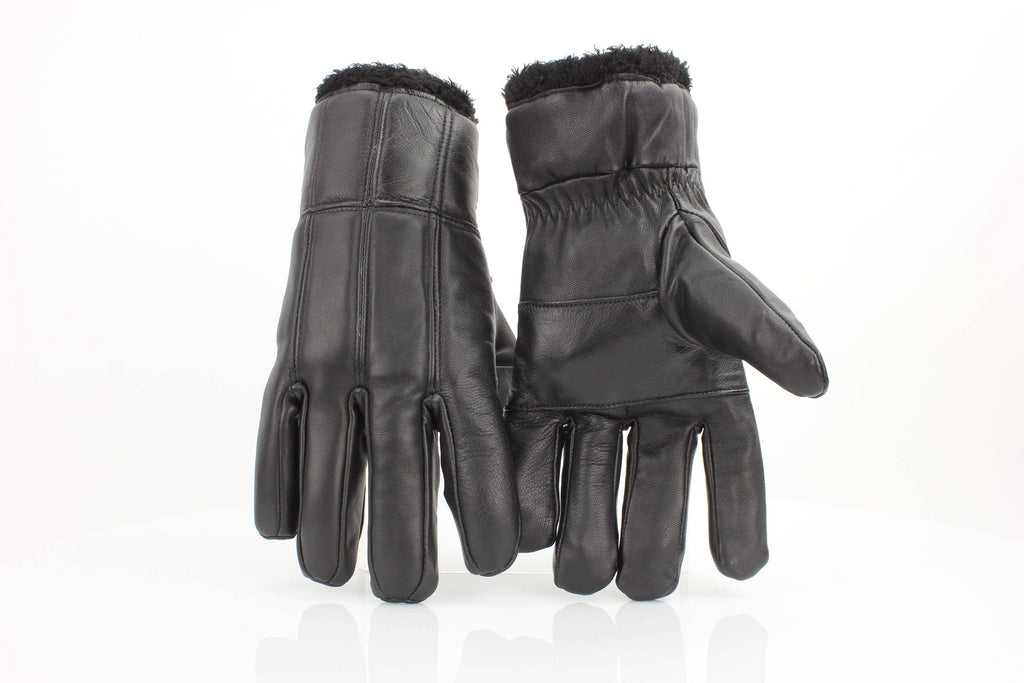 Sheepskin Leather Gloves with Black Sherpa Lining ABGL102SH