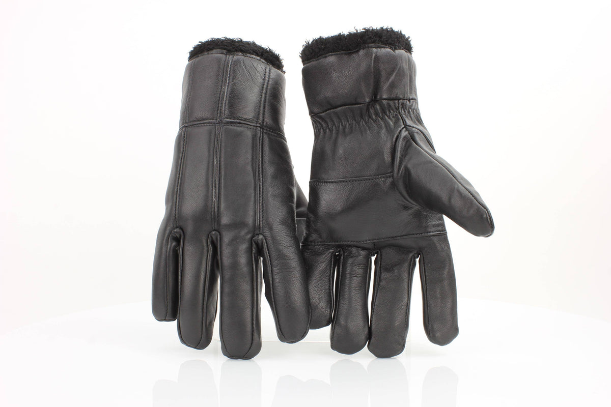 Leather Impressions Inc Sheepskin Leather Gloves with Black Sherpa Lining ABGL102SH