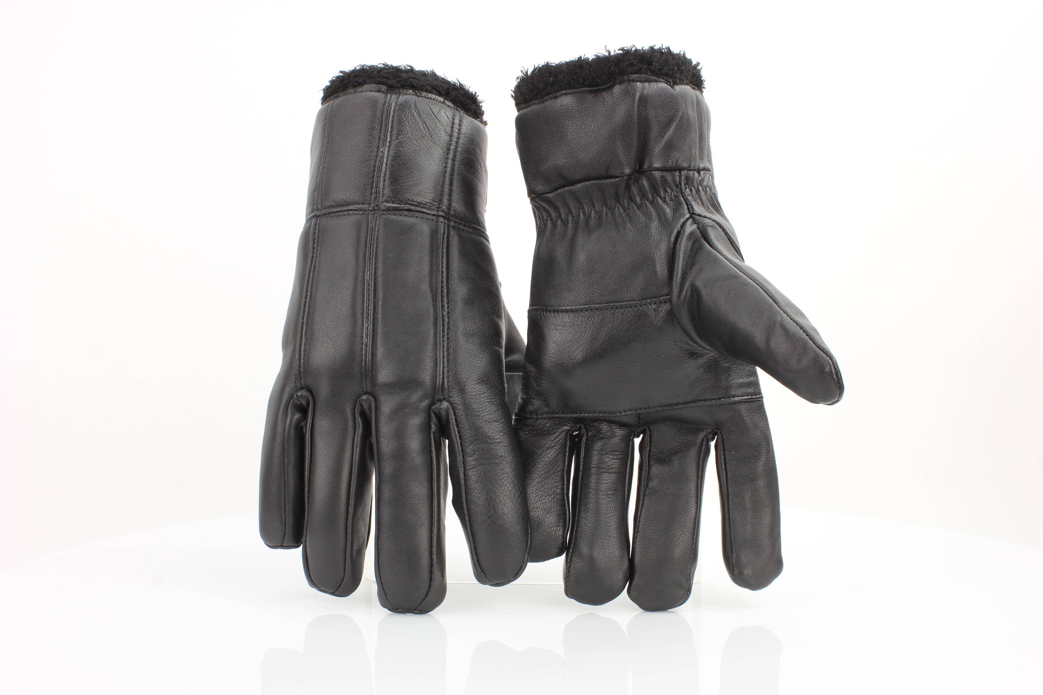 Sheepskin Leather Gloves with Black Sherpa Lining ABGL102SH