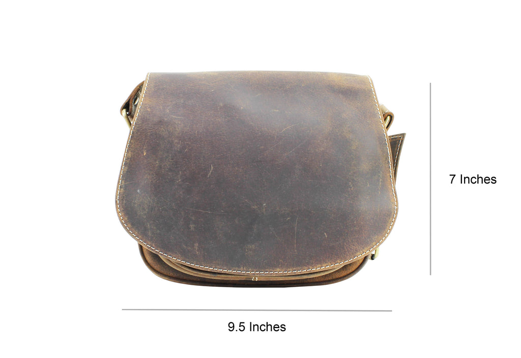 Hunter Leather Flap Over Saddle Bag