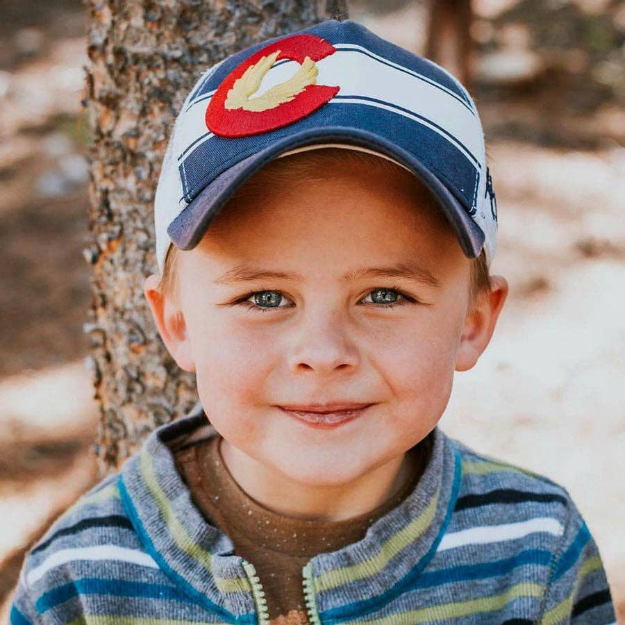 KIDS Colorado Flag Hat - Twilight Blue