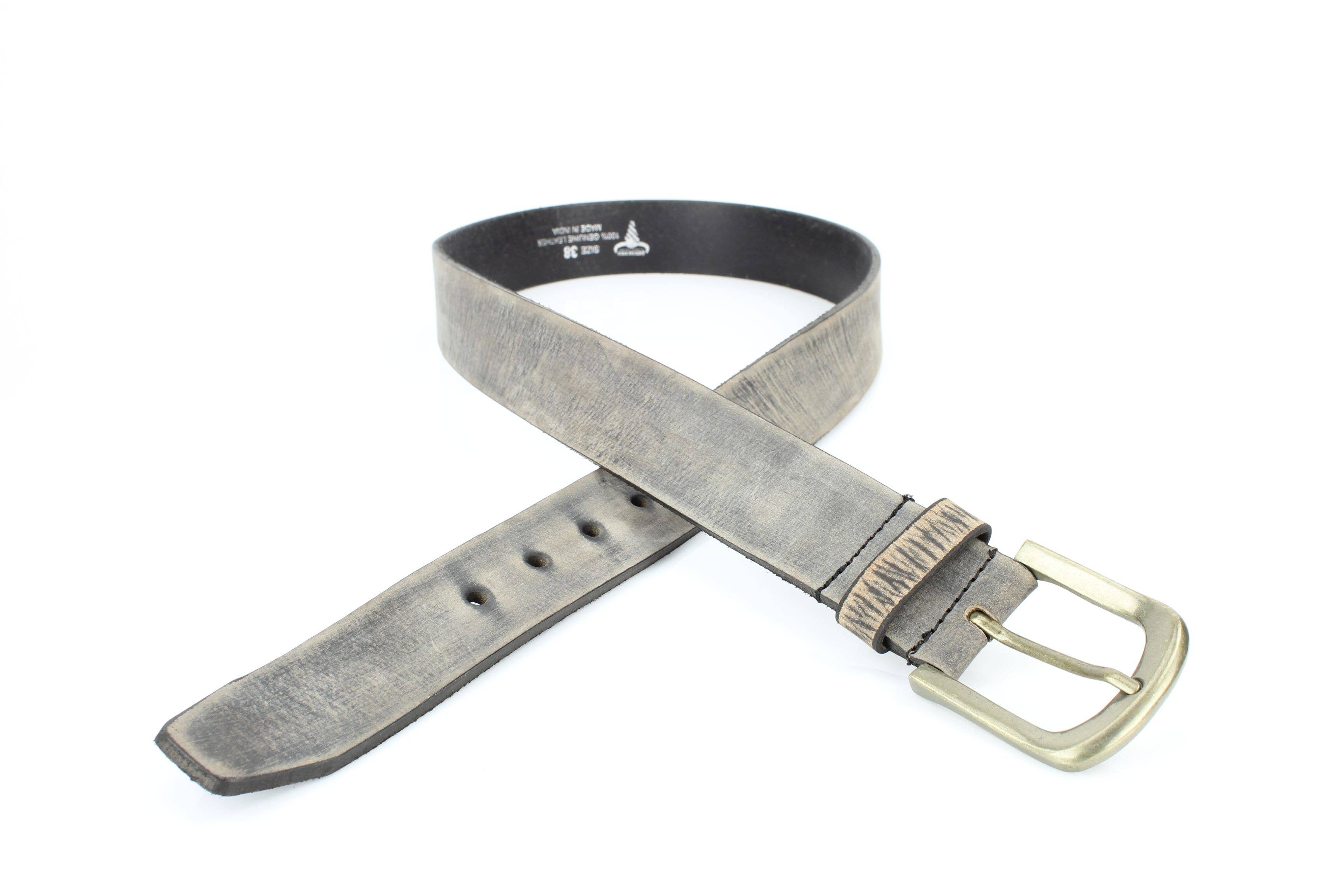 Matte Distressed Variegated Leather Belt