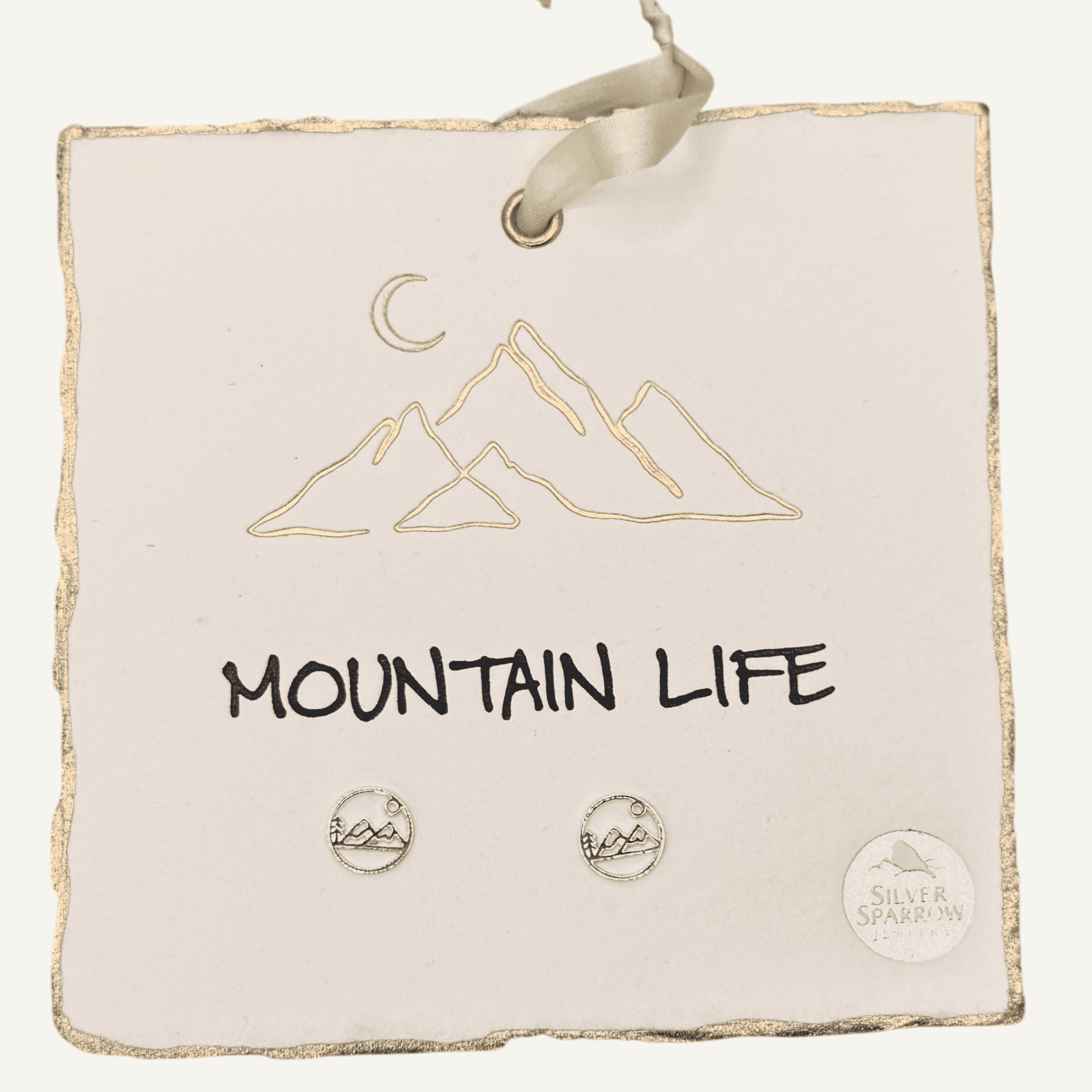 Silver Sparrow Jewelry Mountain life Sterling earring studs