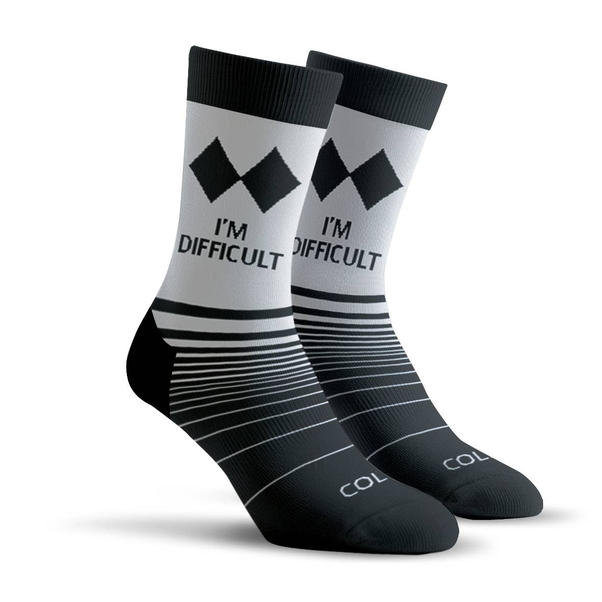 COLISCO Unisex Crew Socks - I'M Difficult